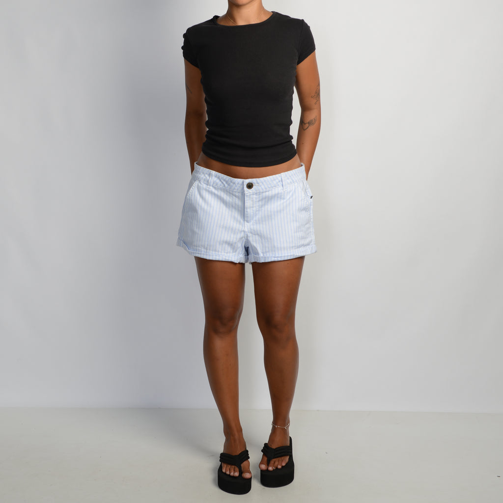 BLUE STRIPE MINI SHORTS