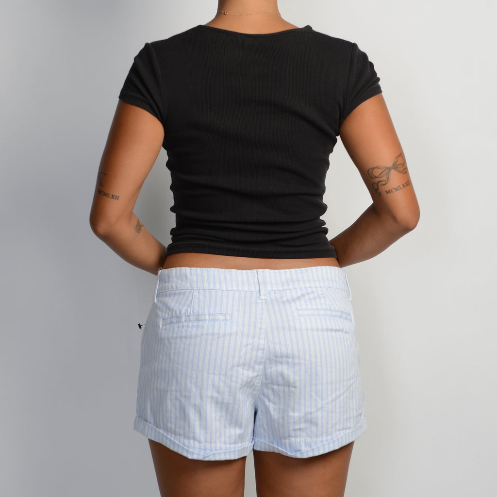 BLUE STRIPE MINI SHORTS