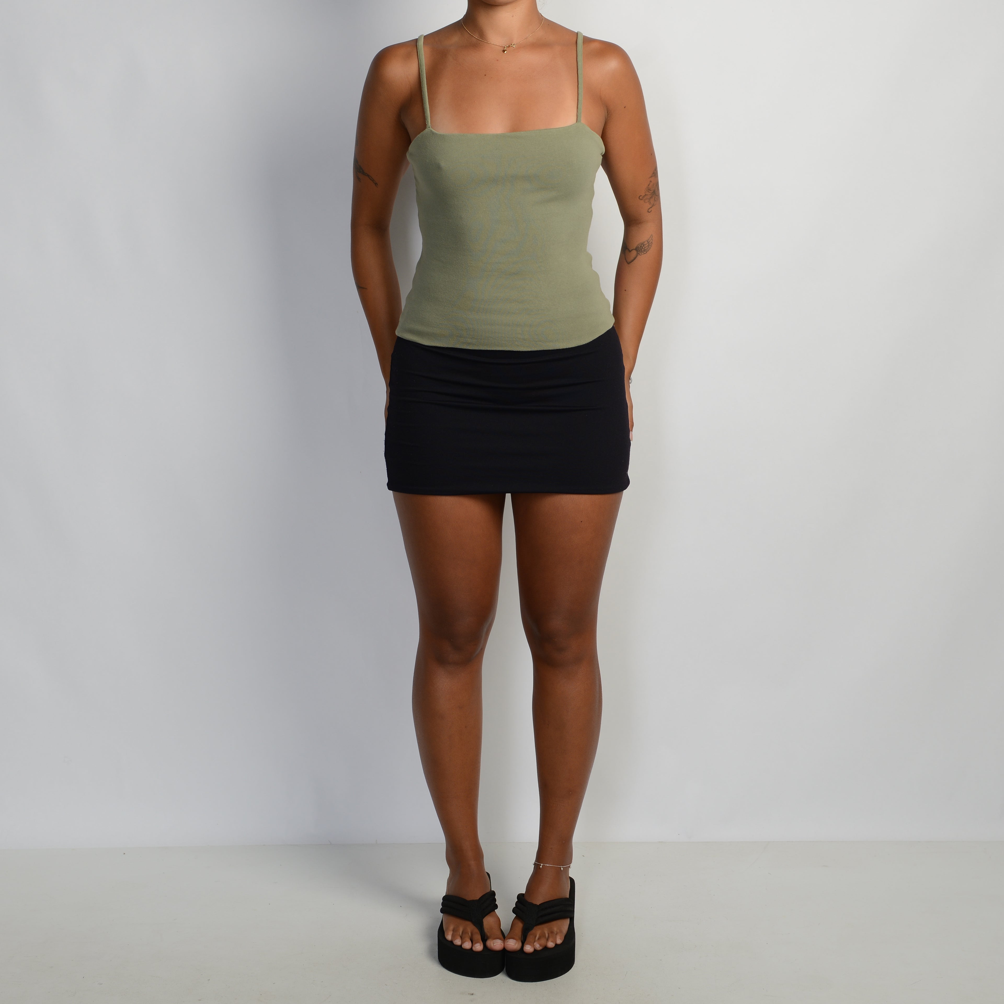 KHAKI GREEN TANK TOP