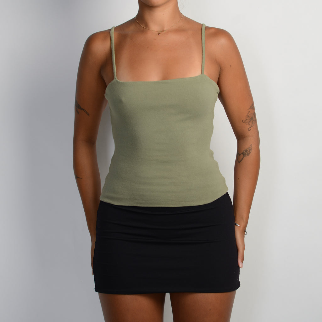 KHAKI GREEN TANK TOP