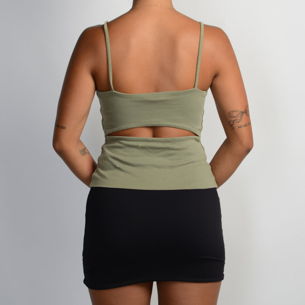 KHAKI GREEN TANK TOP