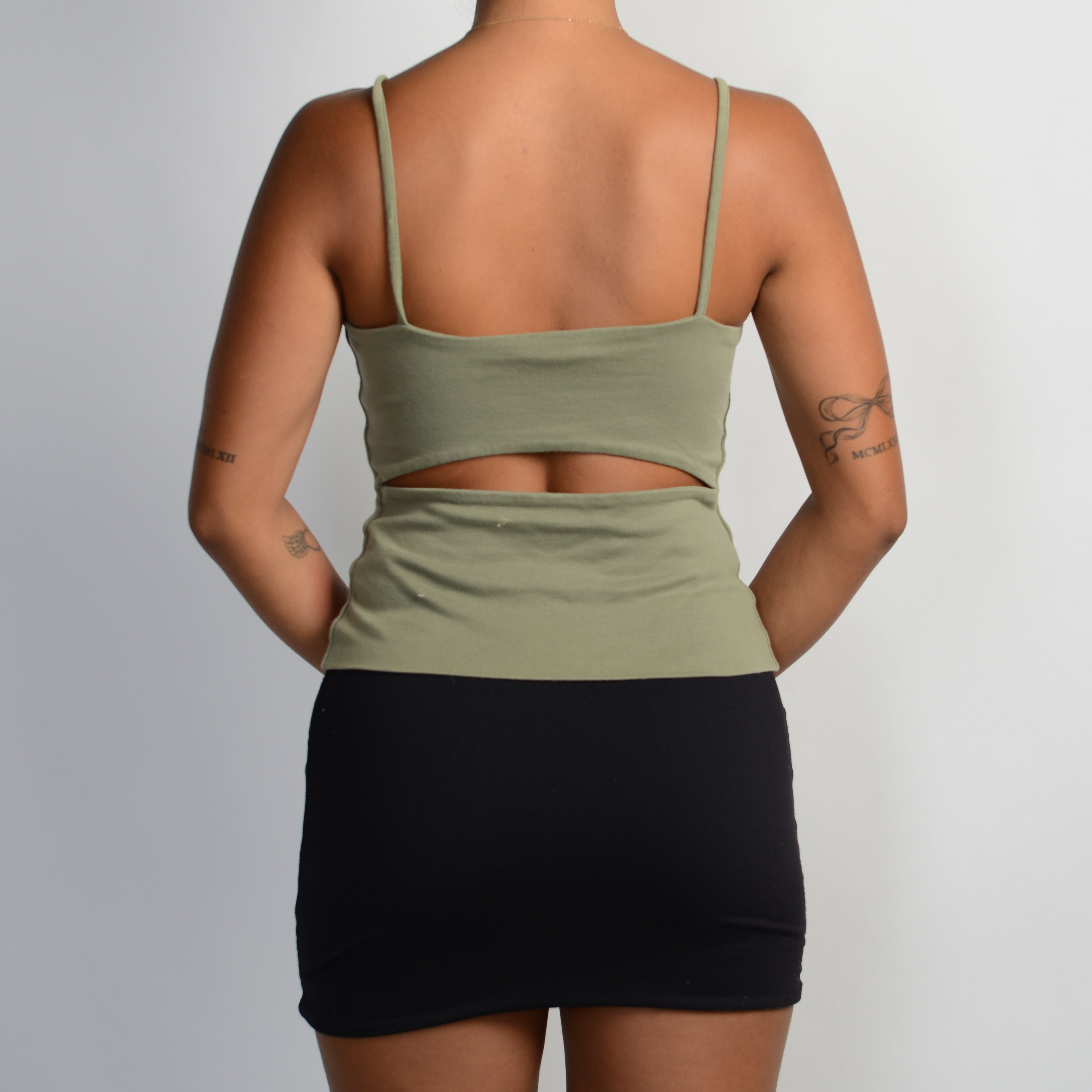 KHAKI GREEN TANK TOP