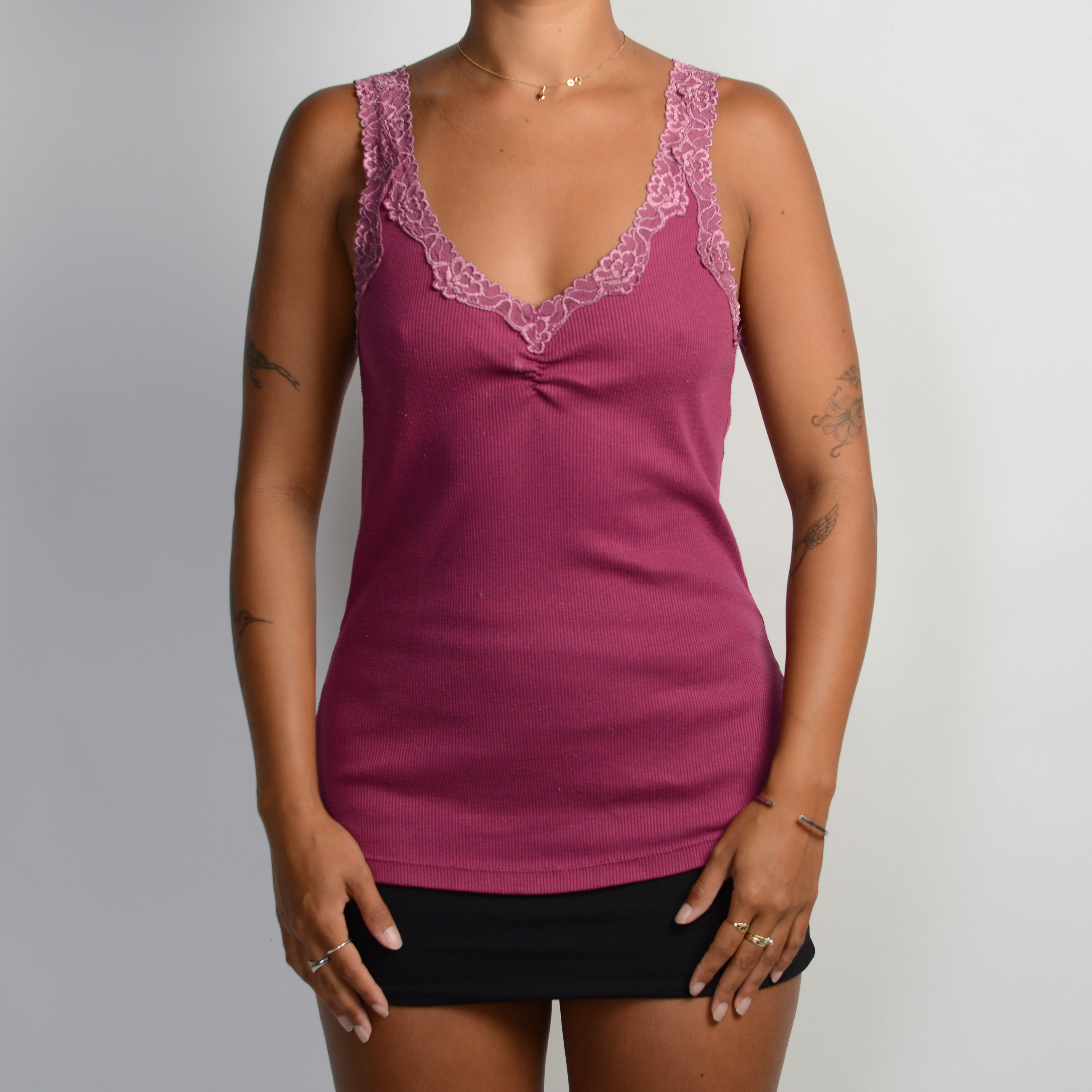 MAUVE RIBBED CAMISOLE