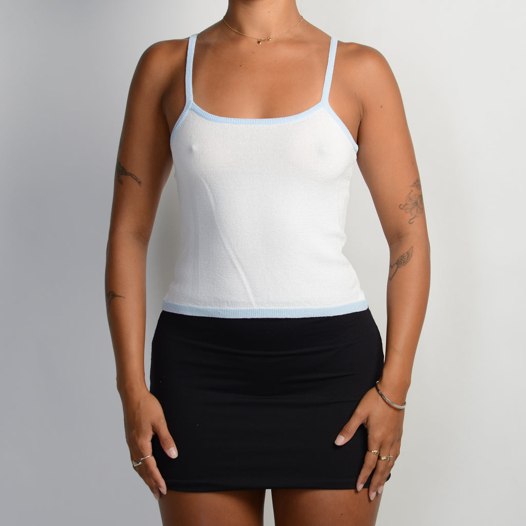 WHITE KNIT TWIN SET