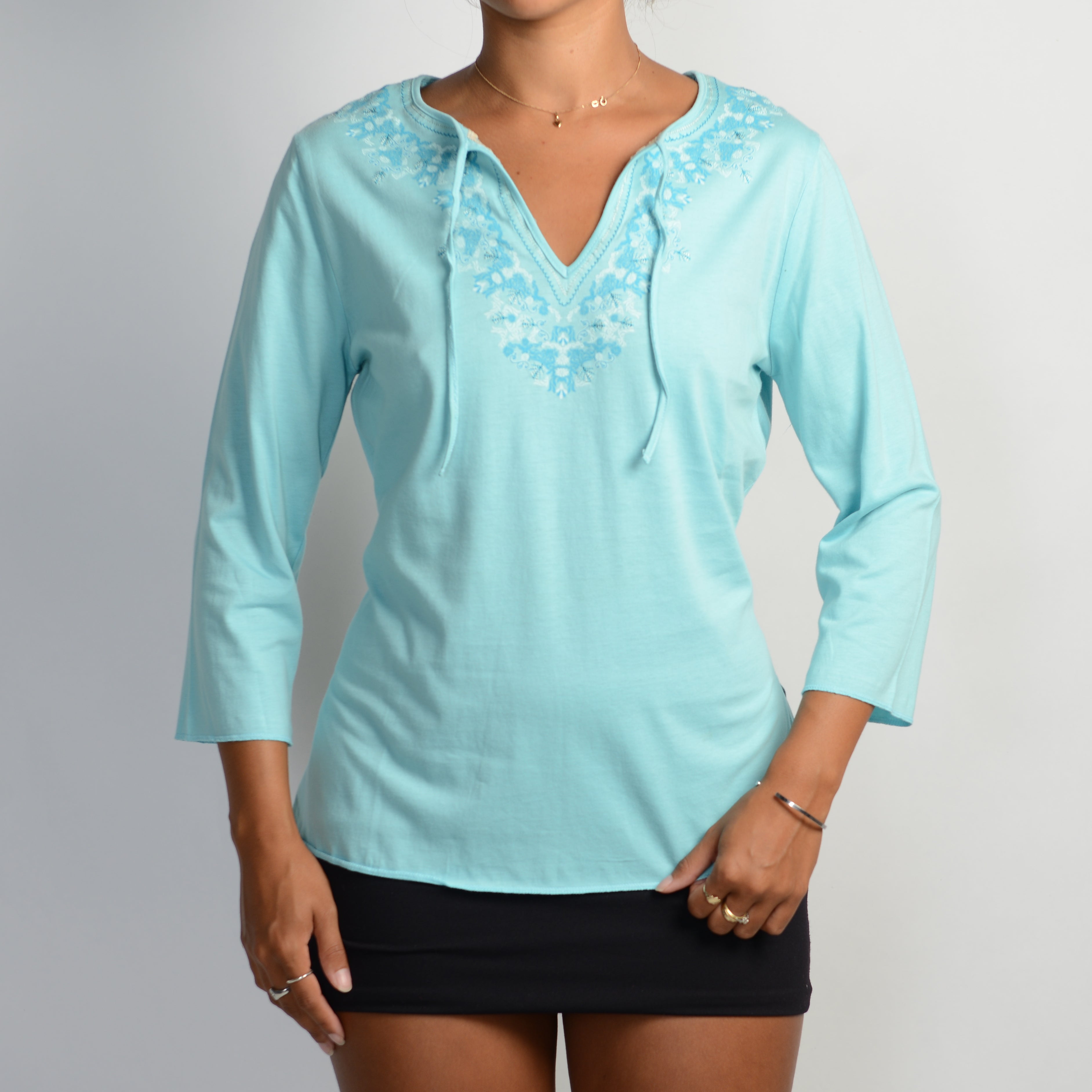BLUE 3/4 SLEEVE TOP