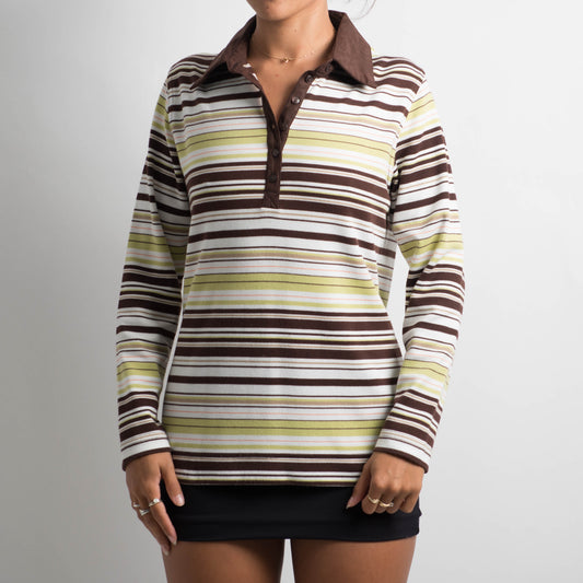 COLLARED LONG SLEEVE TOP