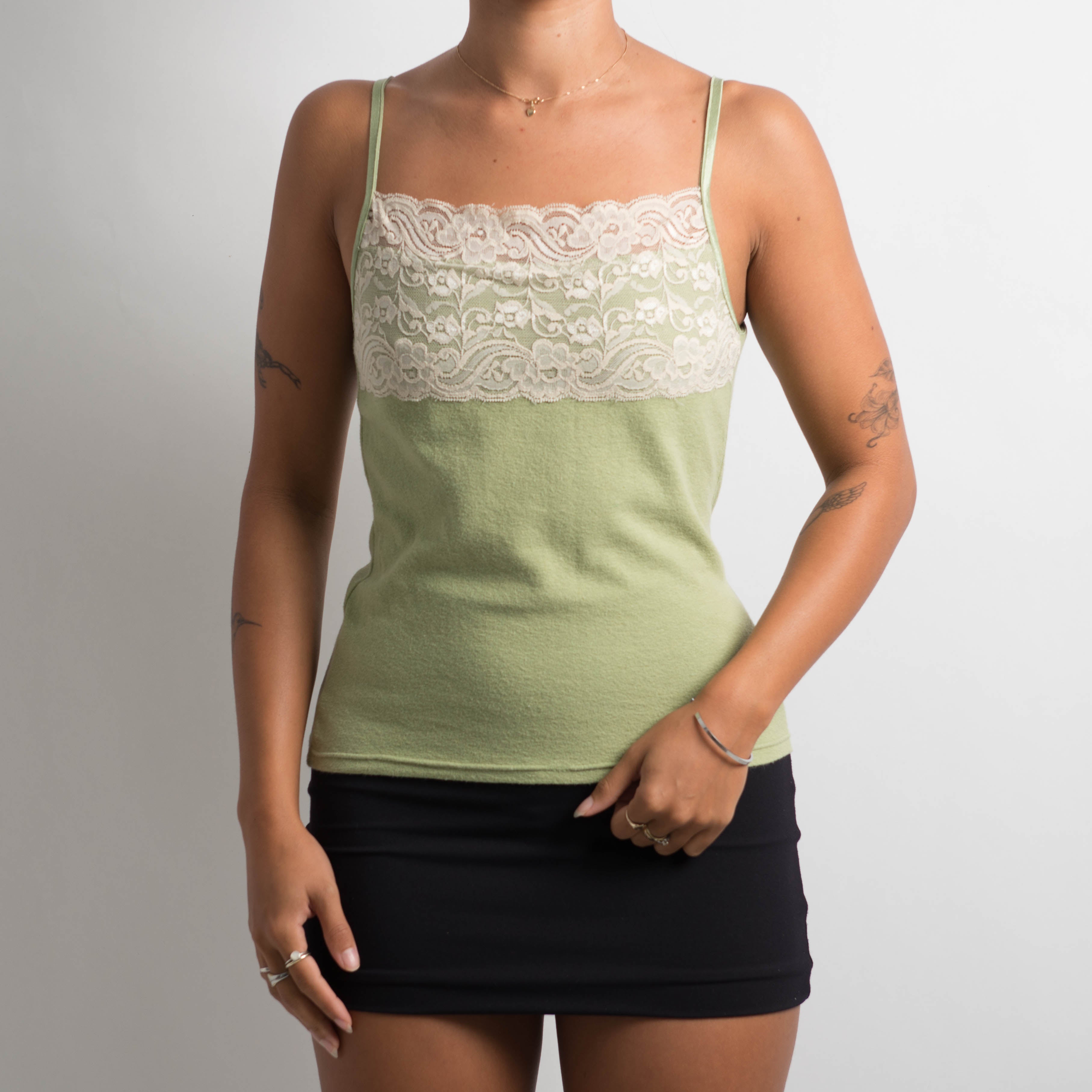 GREEN LACE CAMISOLE