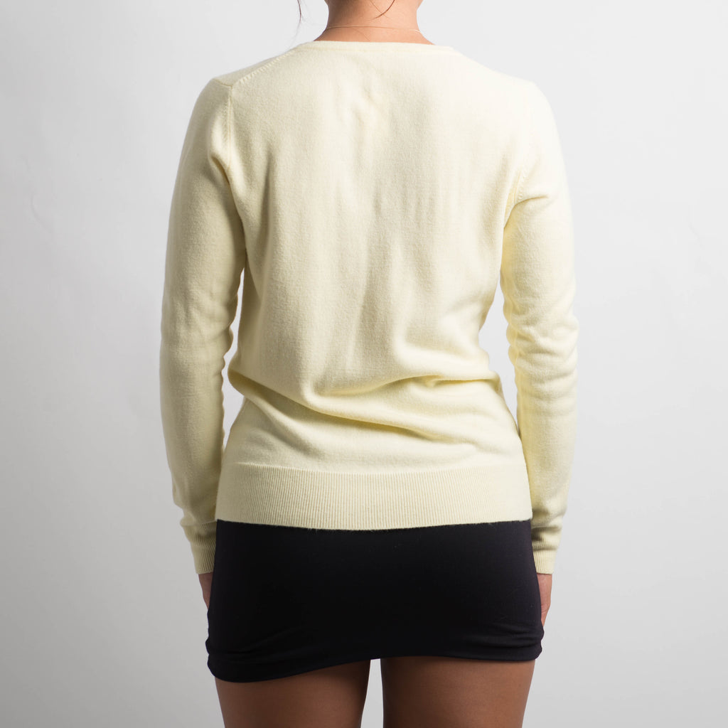PALE YELLOW KNIT CARDIGAN