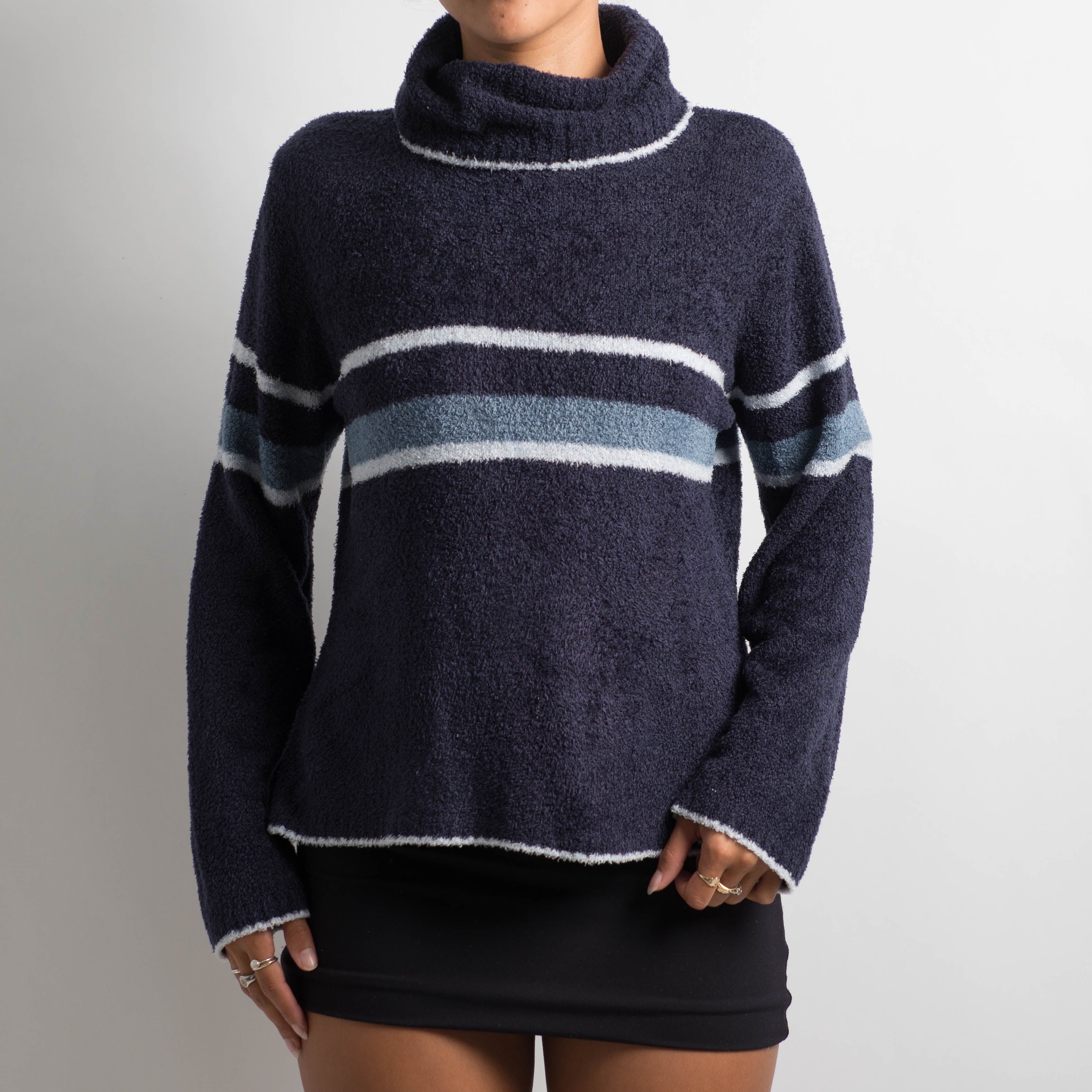 NAVY CHENILLE SWEATER
