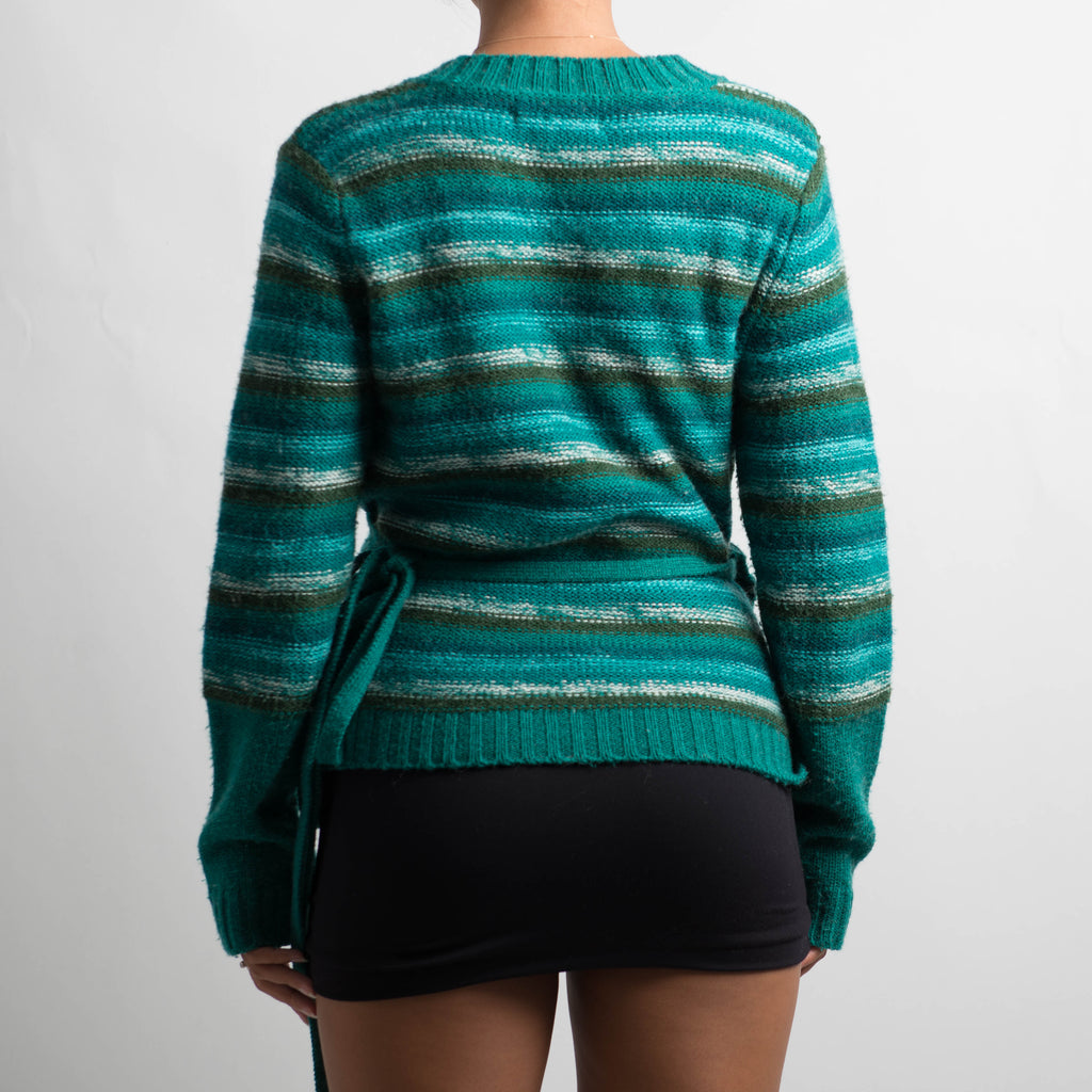 TEAL WOOL WRAP KNIT