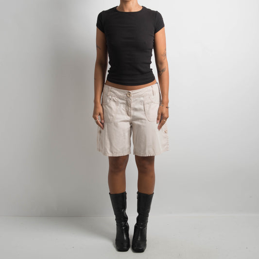 BEIGE LONGLINE SHORTS