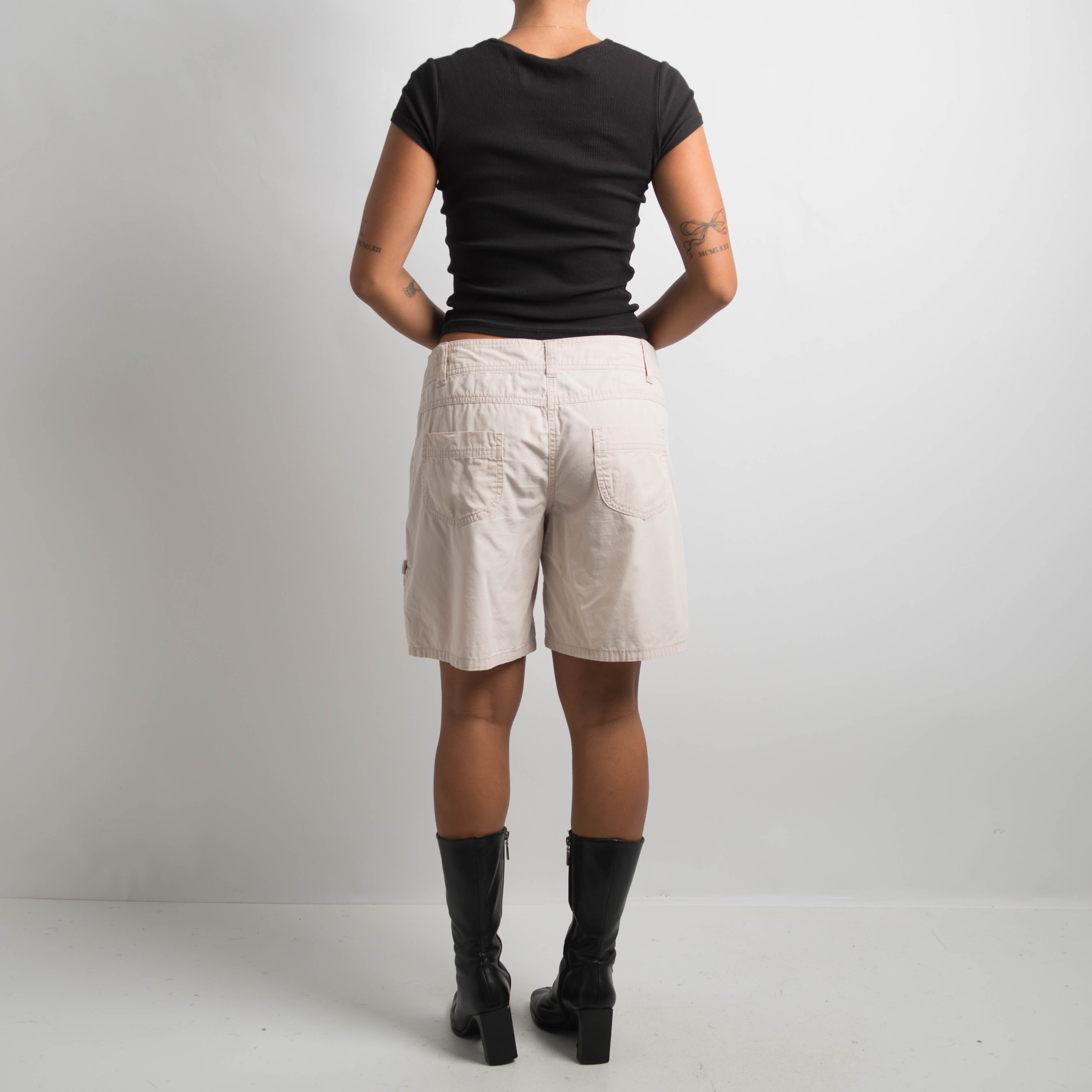 BEIGE LONGLINE SHORTS