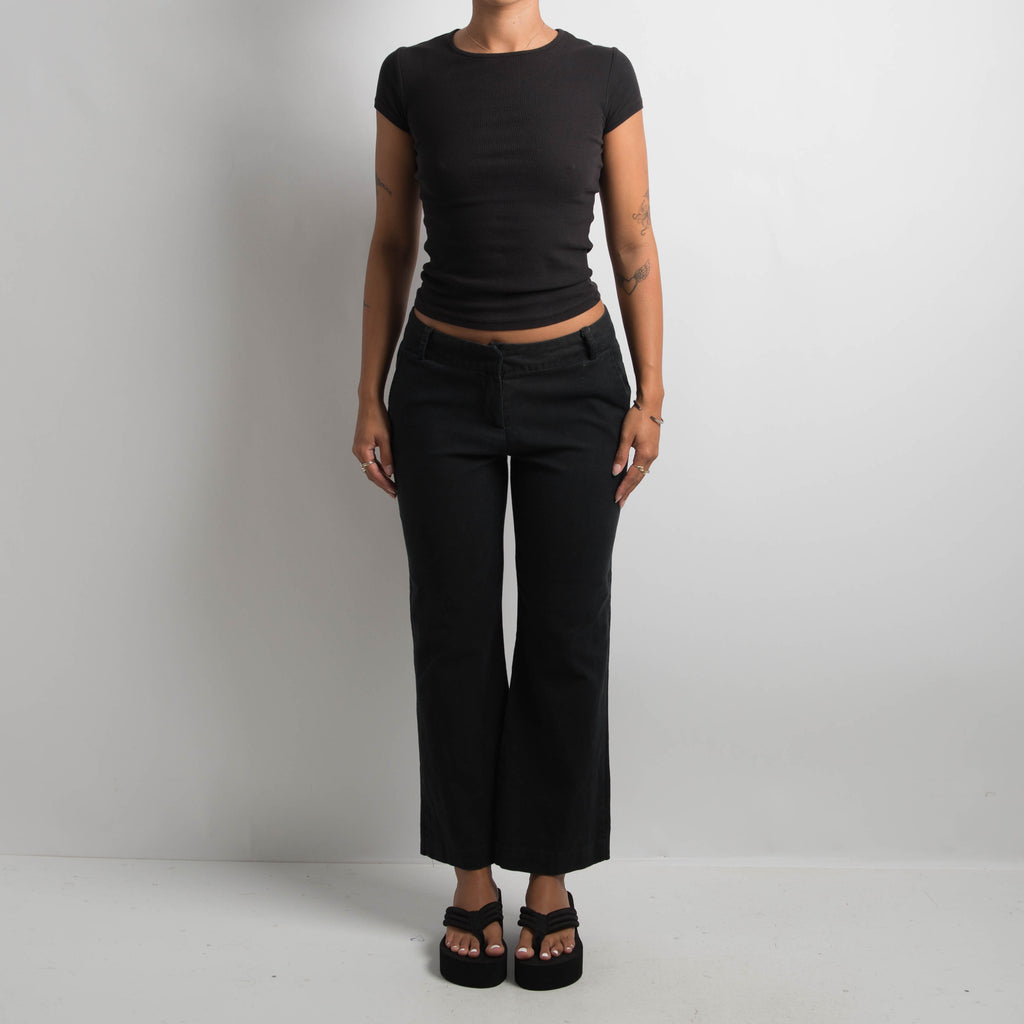 BLACK COTTON TROUSERS