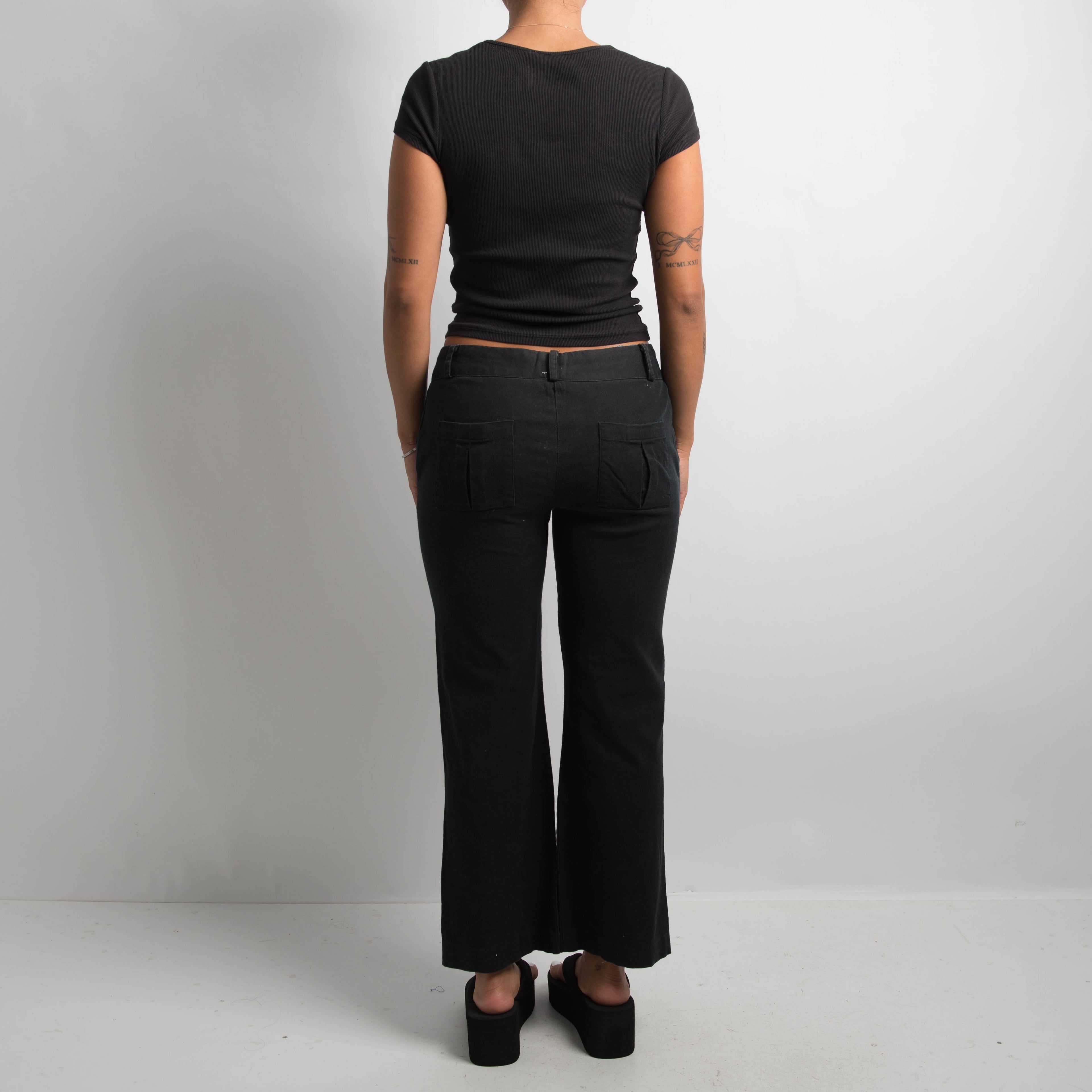 BLACK COTTON TROUSERS
