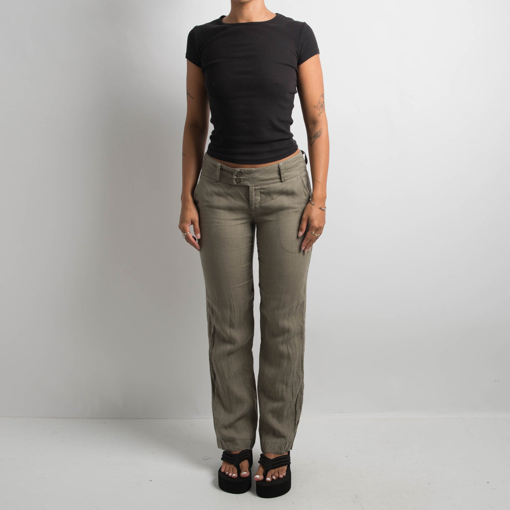 KHAKI LINEN PANTS