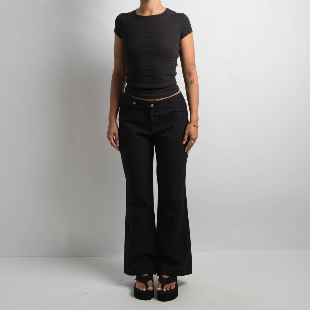 BLACK FLARED TROUSERS
