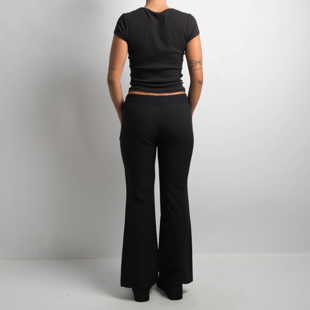 BLACK FLARED TROUSERS