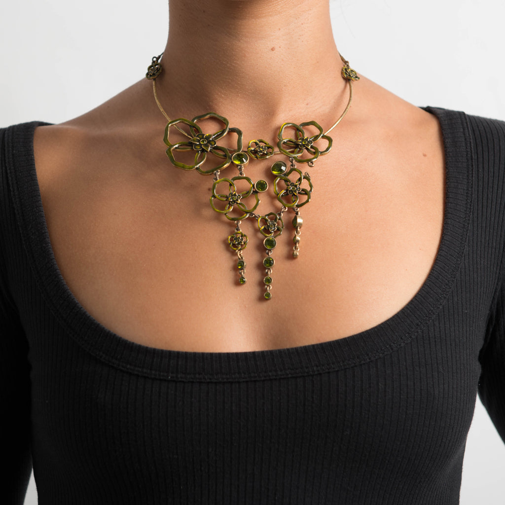 BRASS FLORAL NECKLACE