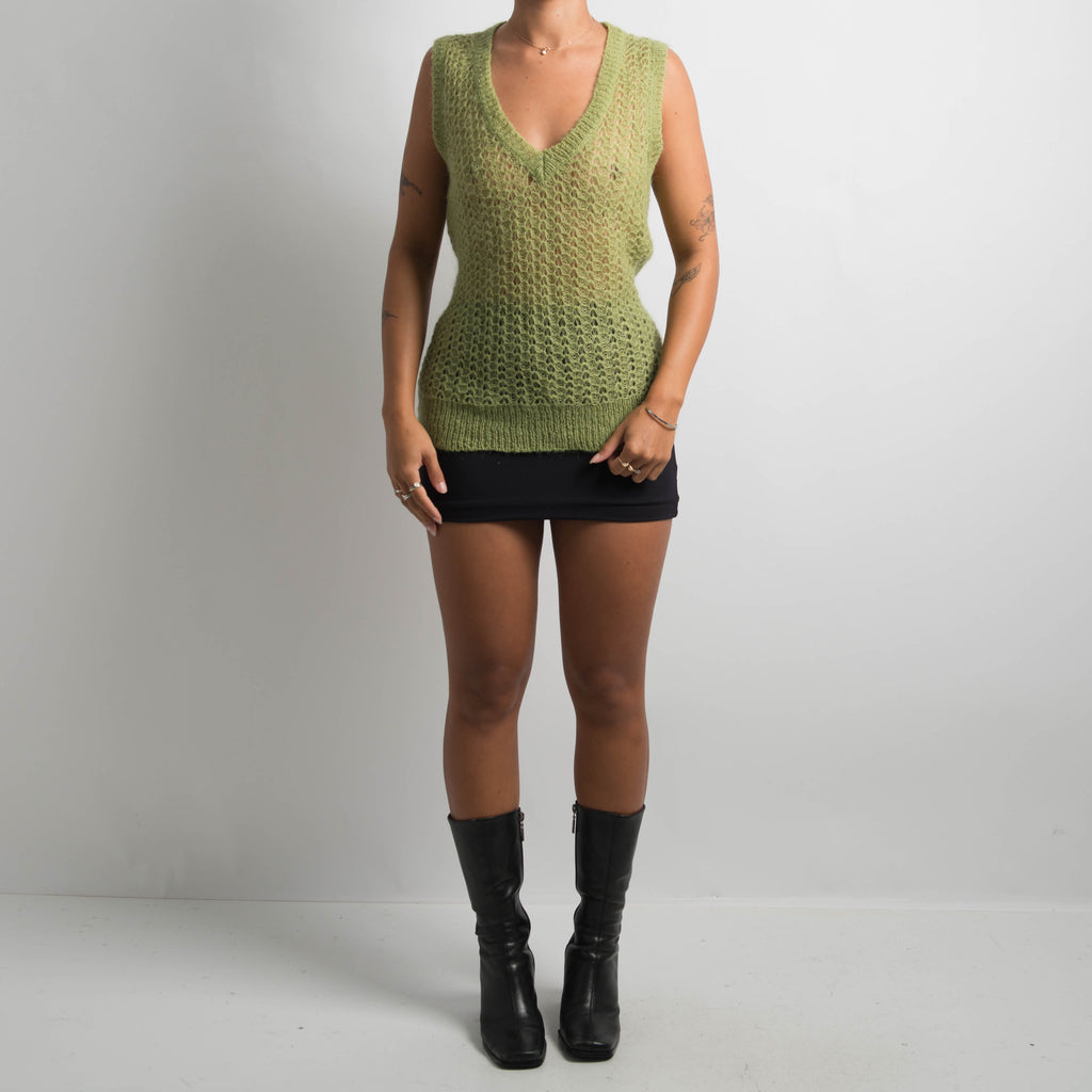 SHEER GREEN KNIT VEST