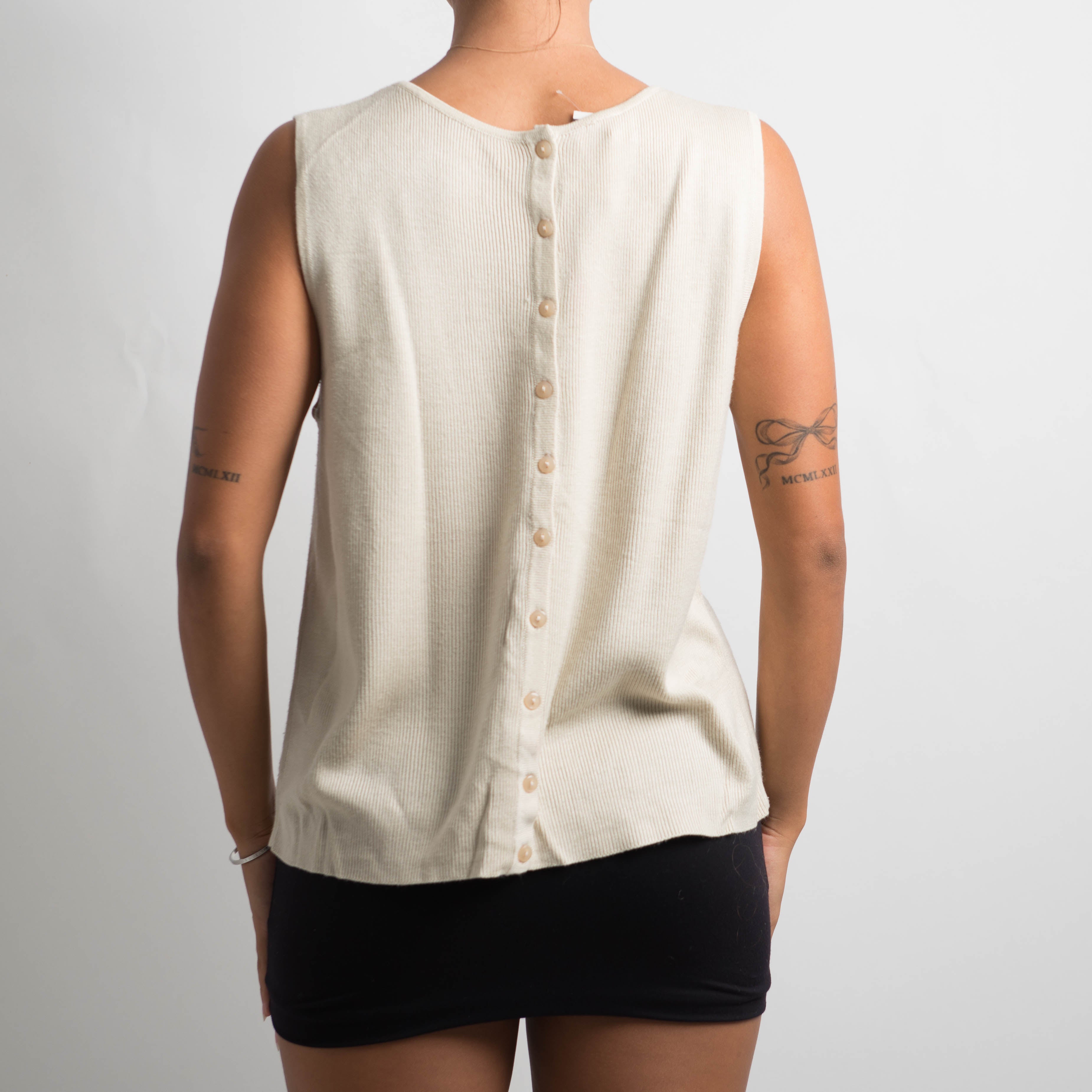 BEIGE REVERSIBLE KNIT TOP