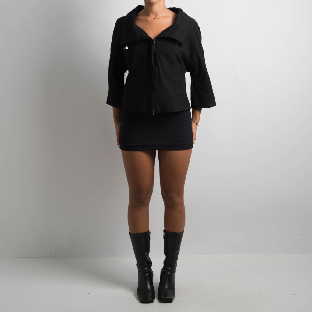 BLACK 3/4 SLEEVE JACKET