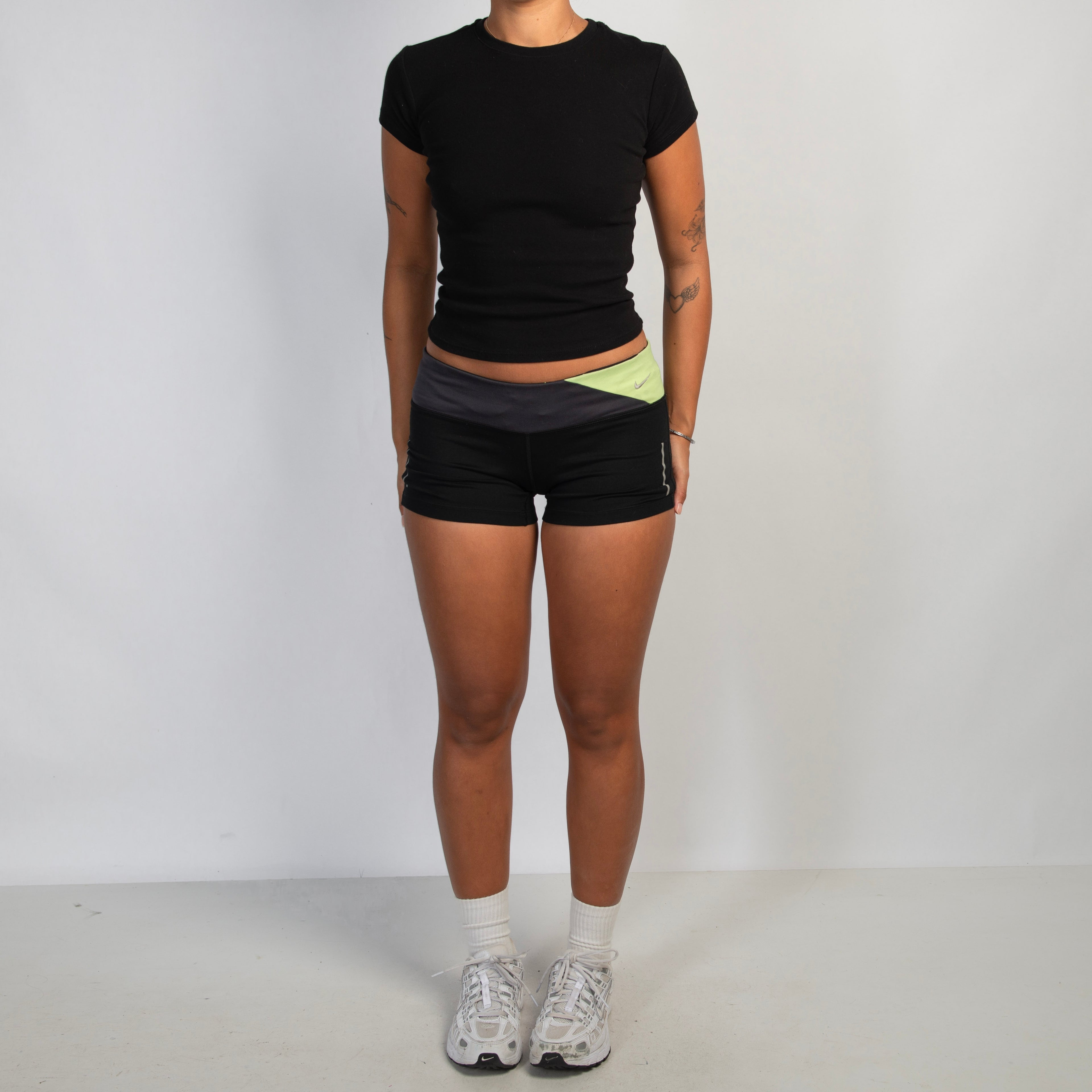 LIME ACCENT BIKE SHORTS