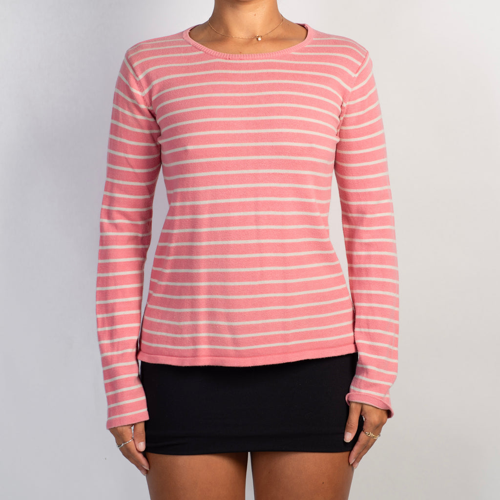 PINK STRIPE KNIT TOP