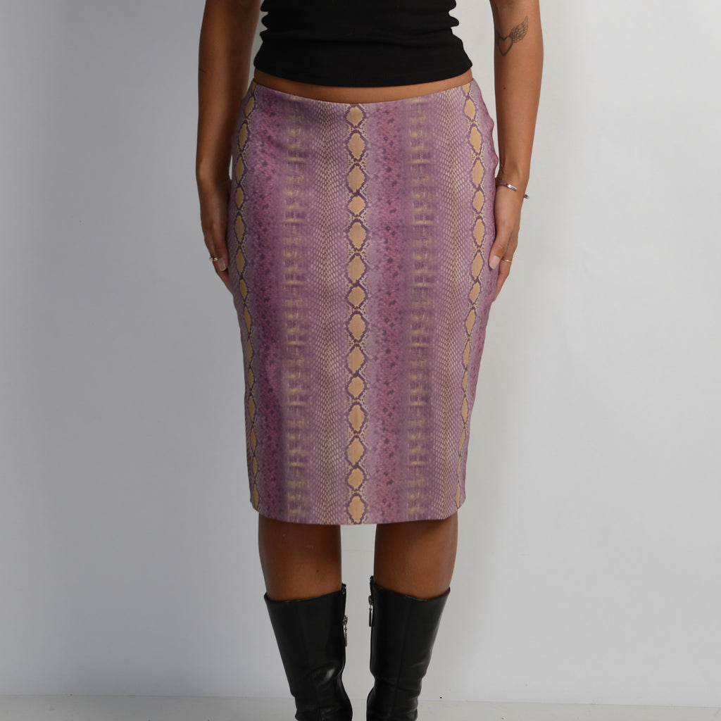 PURPLE REPTILE PRINT SKIRT