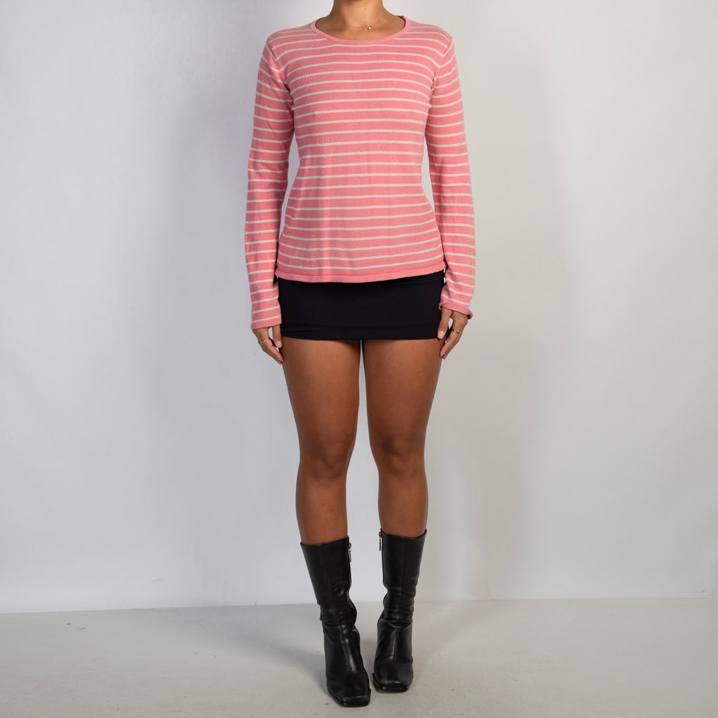 PINK STRIPE KNIT TOP