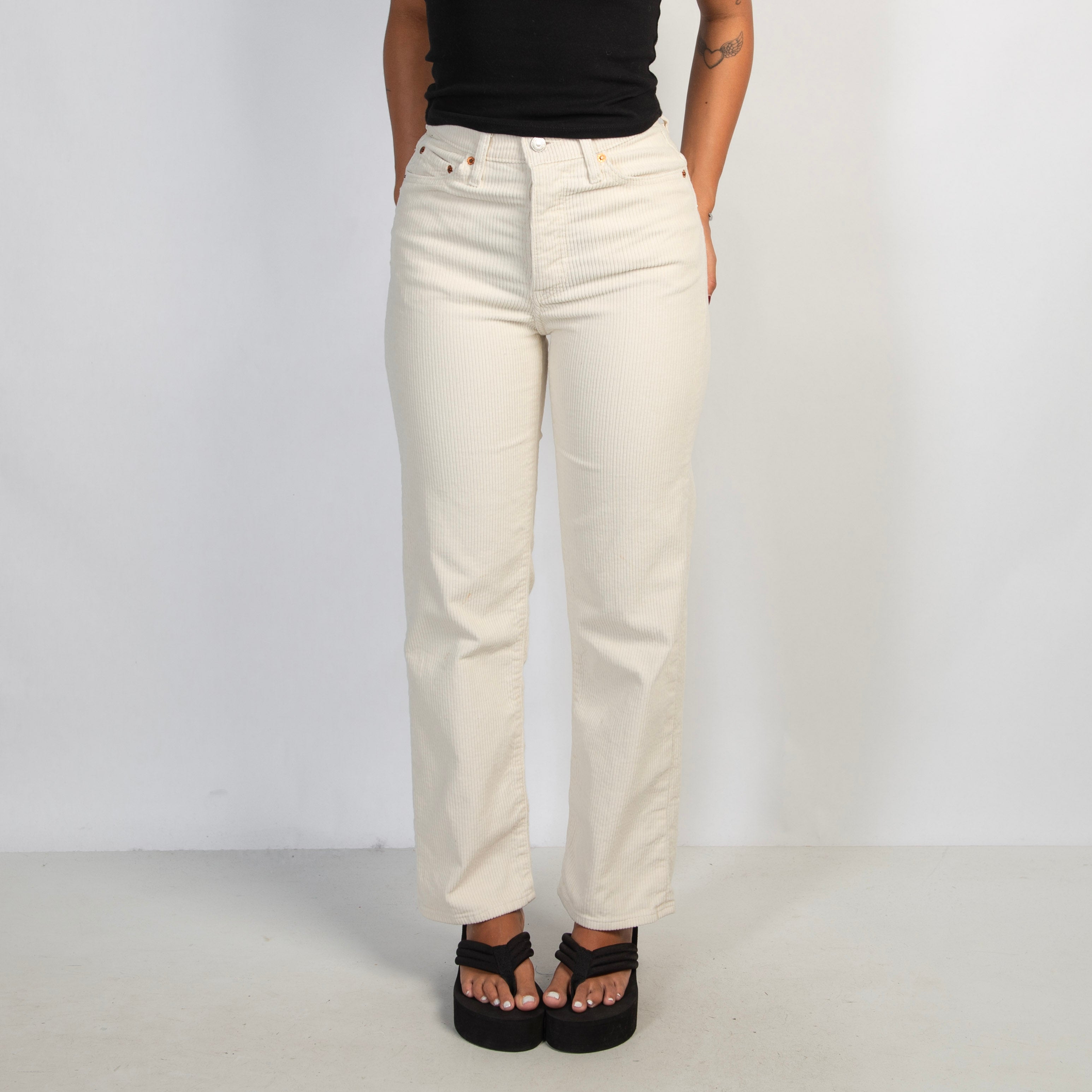 CREAM CORDUROY JEANS