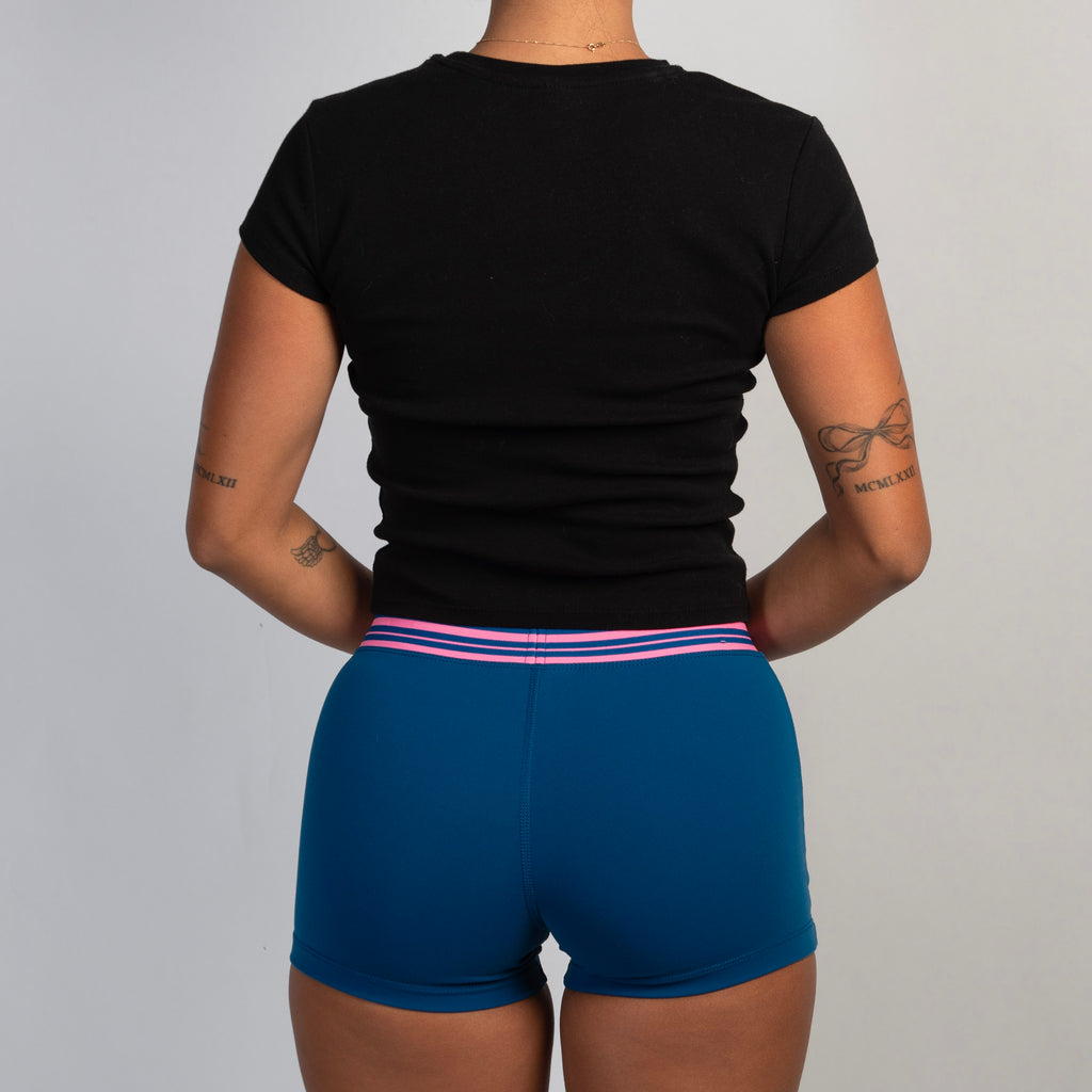 BLUE BIKE SHORTS