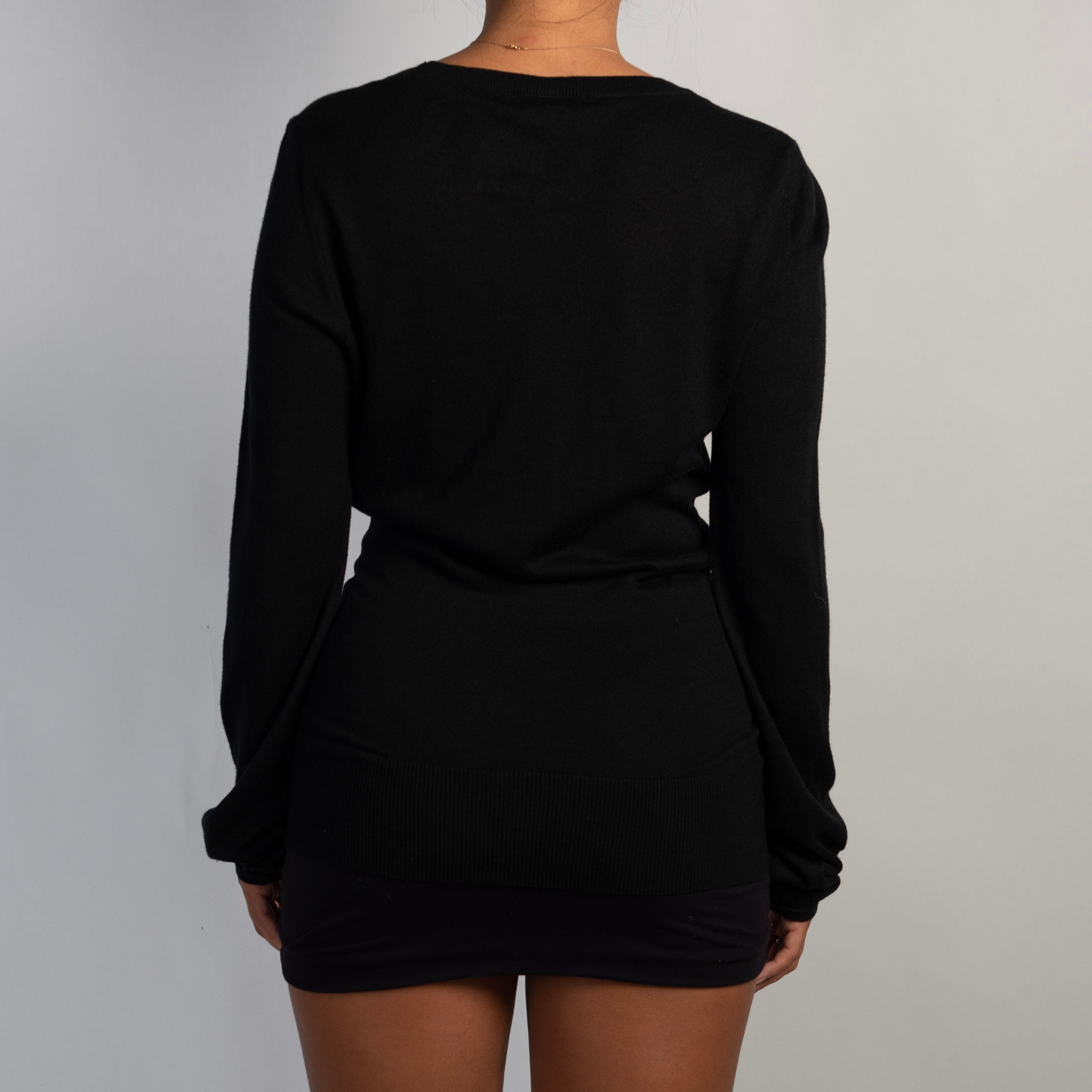 BLACK SILK KNIT TOP