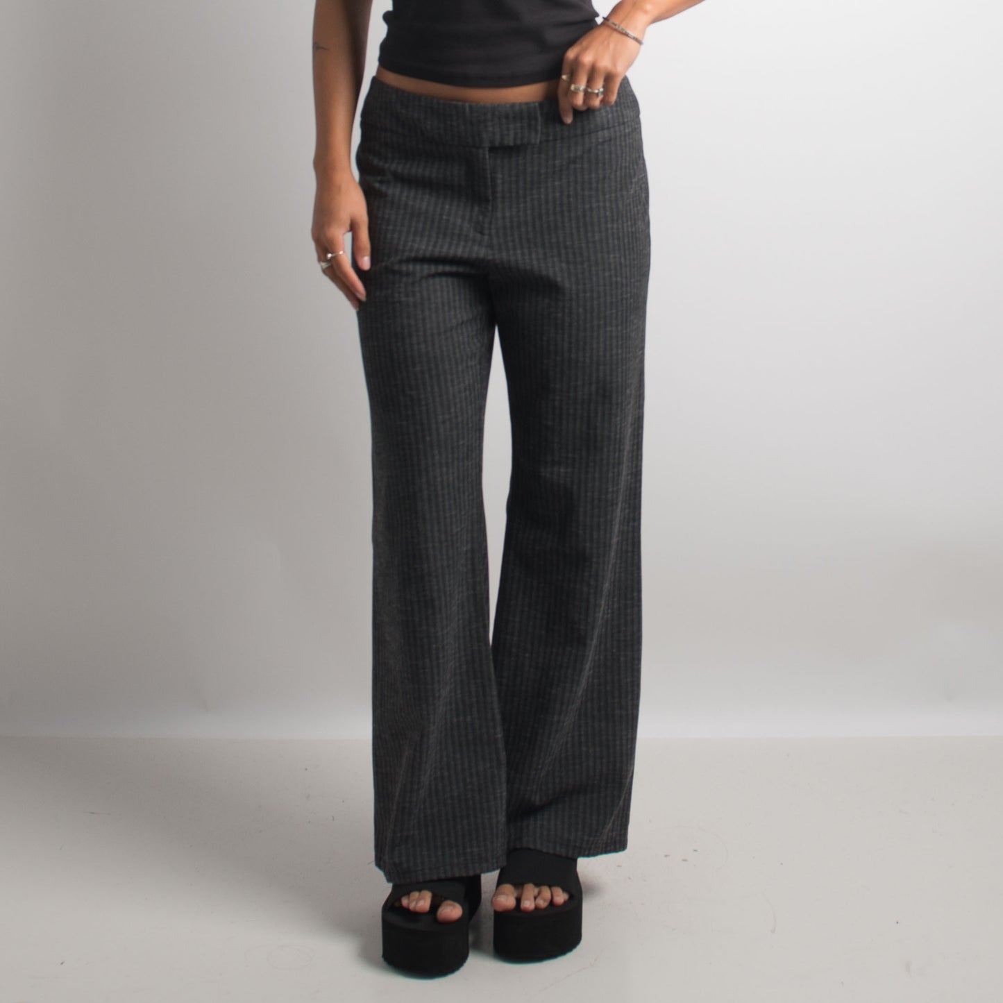 CHARCOAL PINSTRIPE TROUSERS