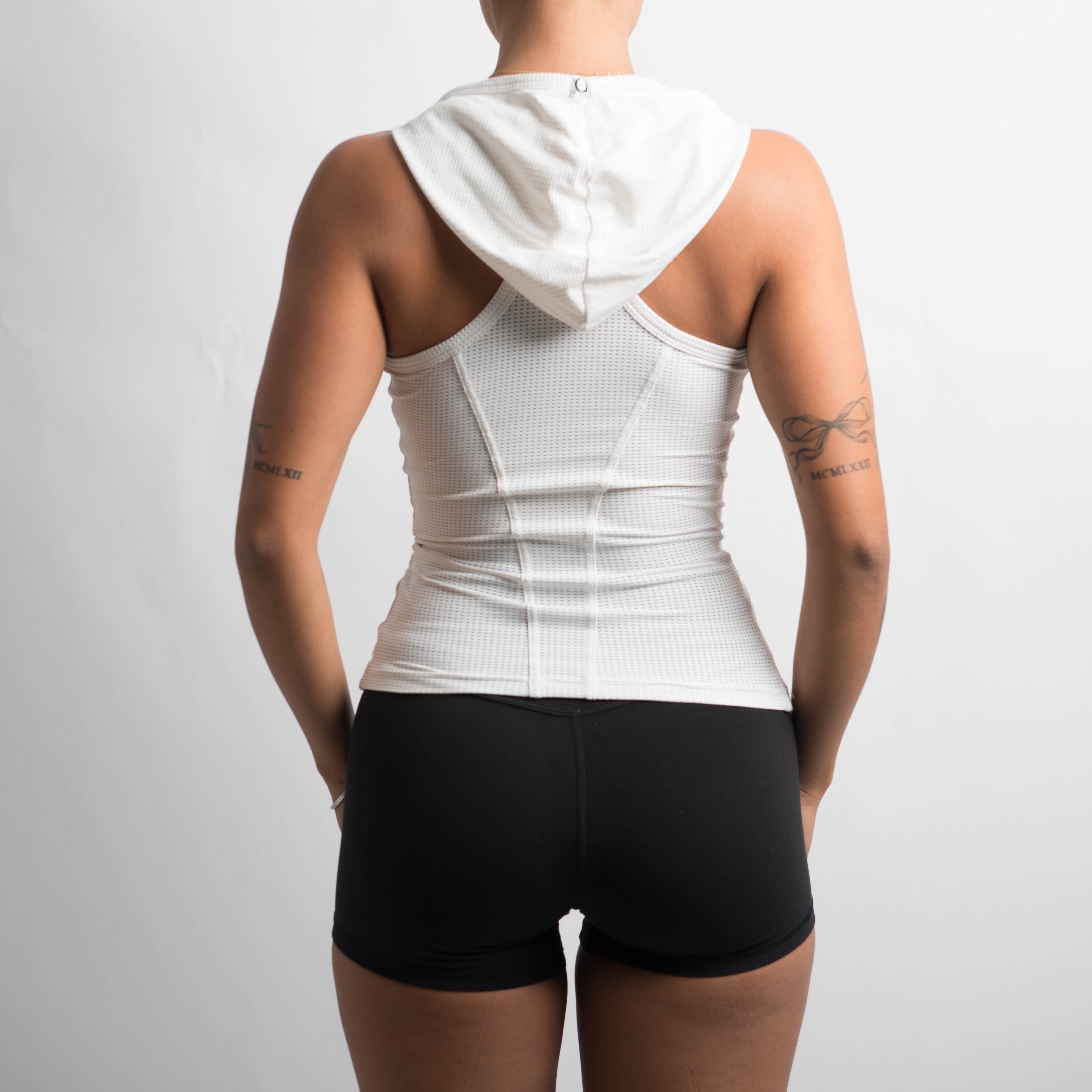 WHITE HOODED TANK TOP