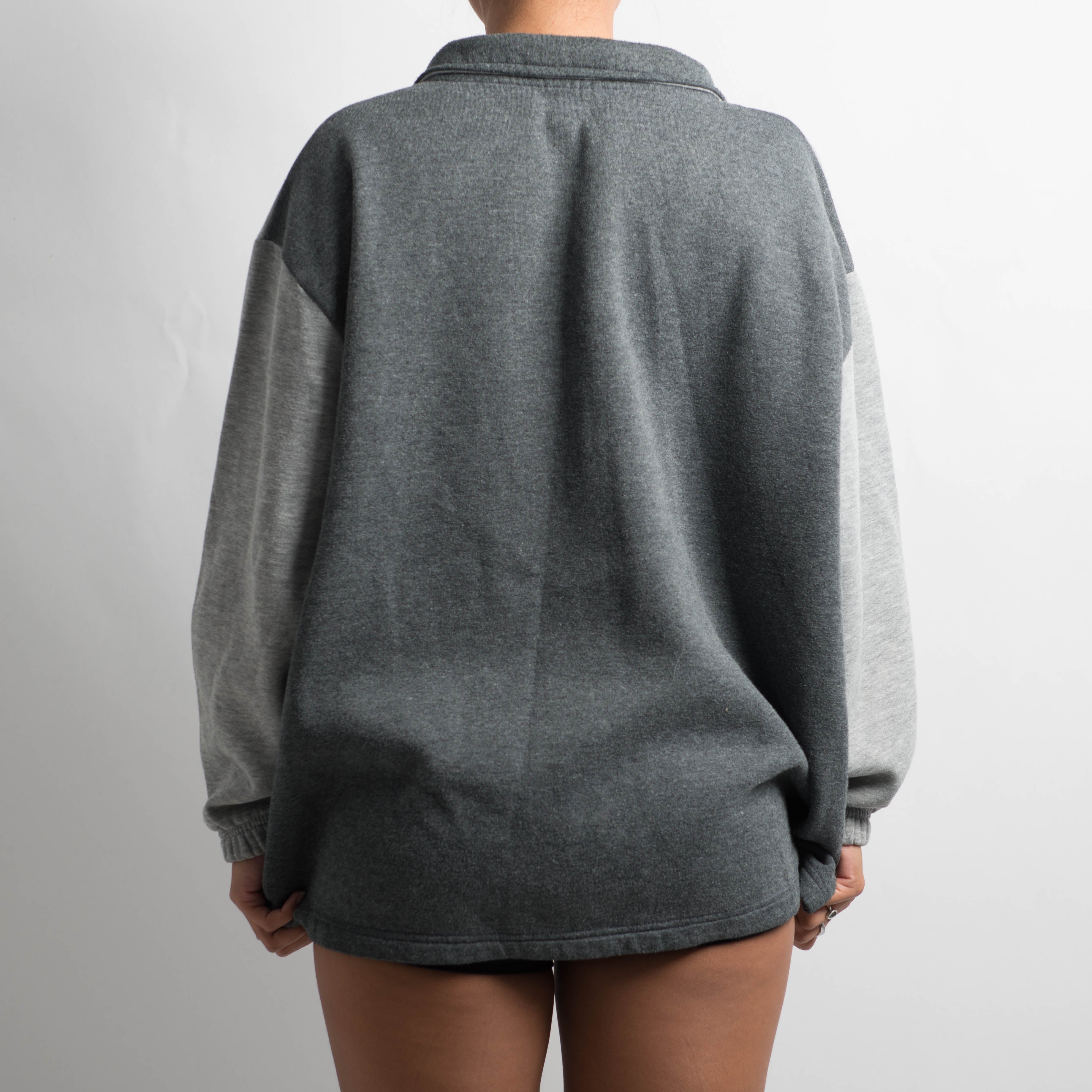 GREY QUARTER ZIP SWEATER