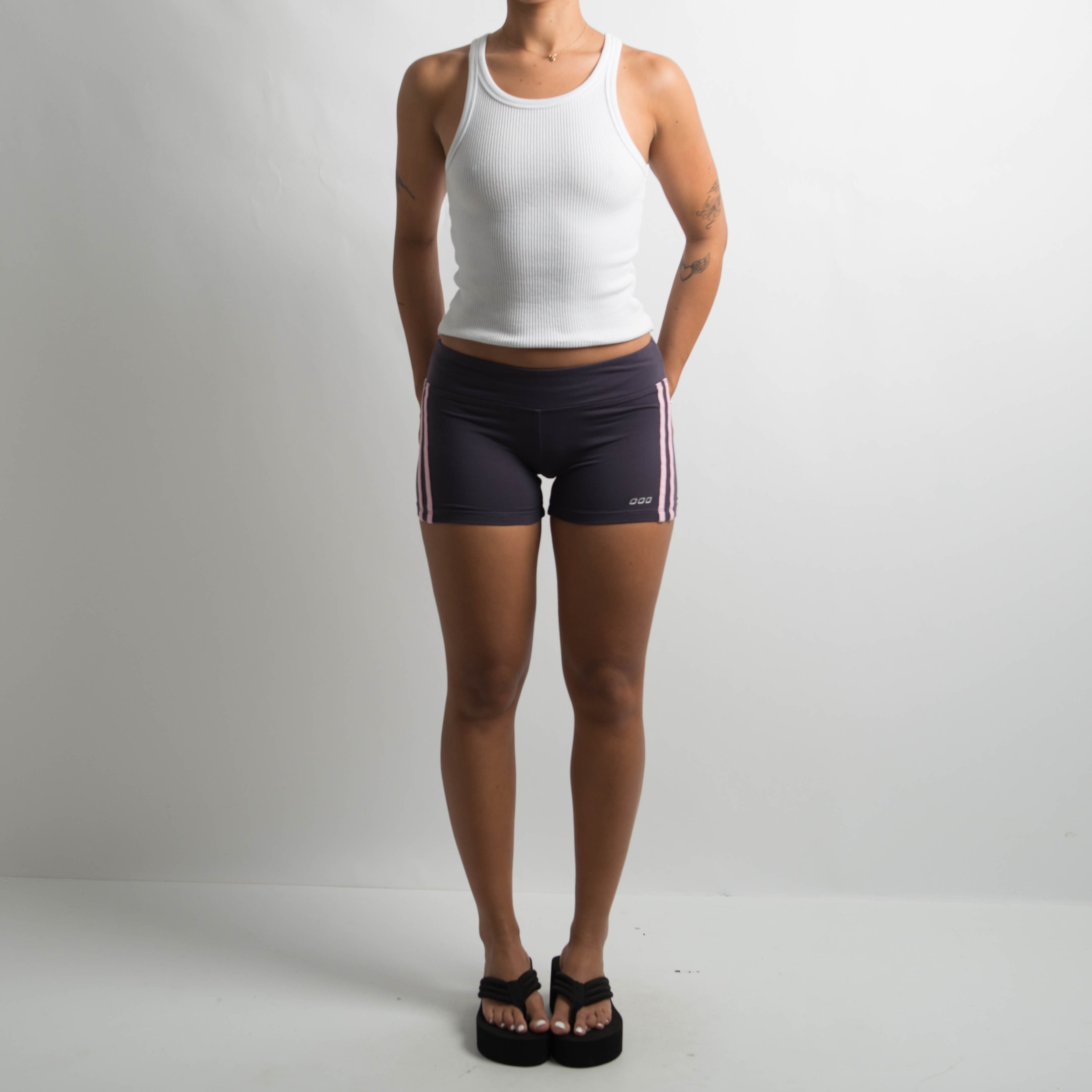 PURPLE STRIPE MINI SHORTS