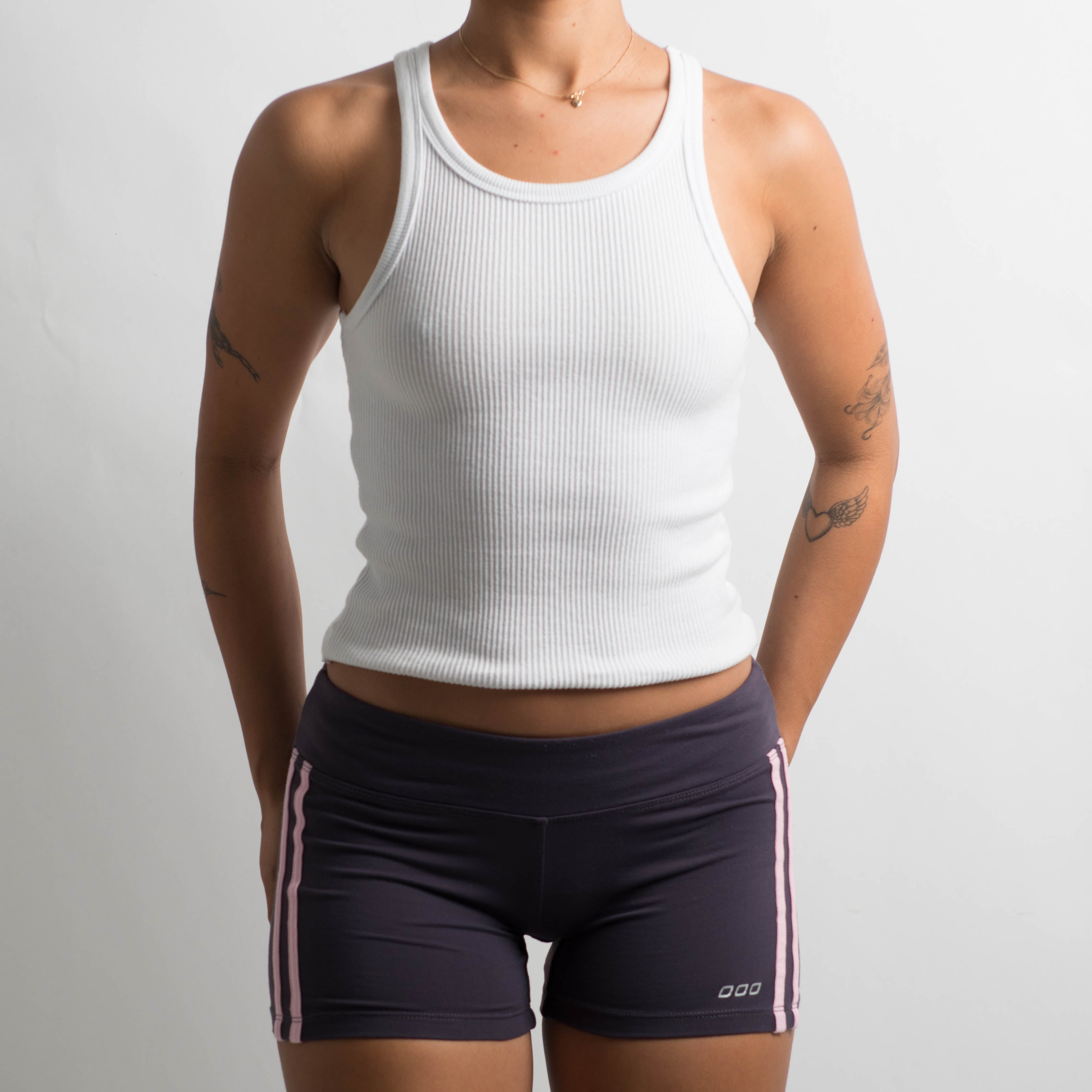 PURPLE STRIPE MINI SHORTS