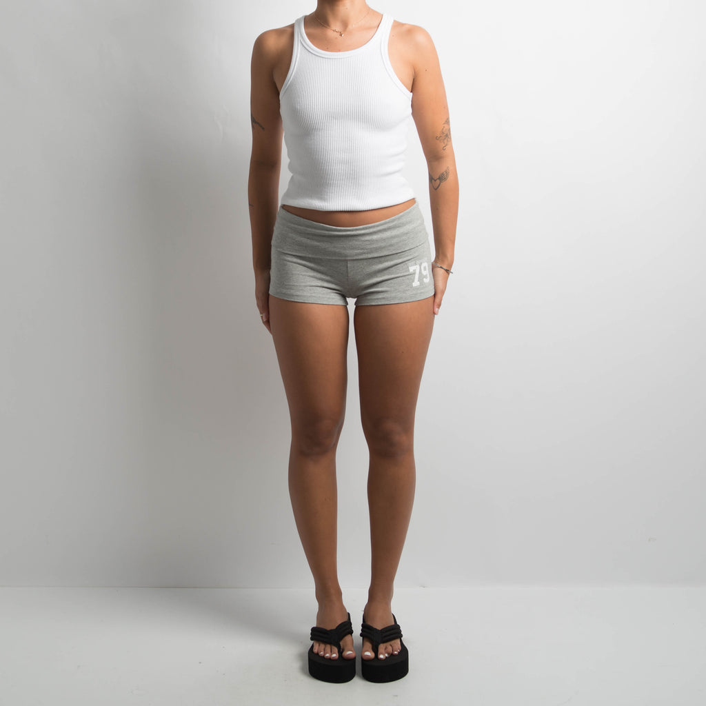 GREY FOLD OVER SHORTS