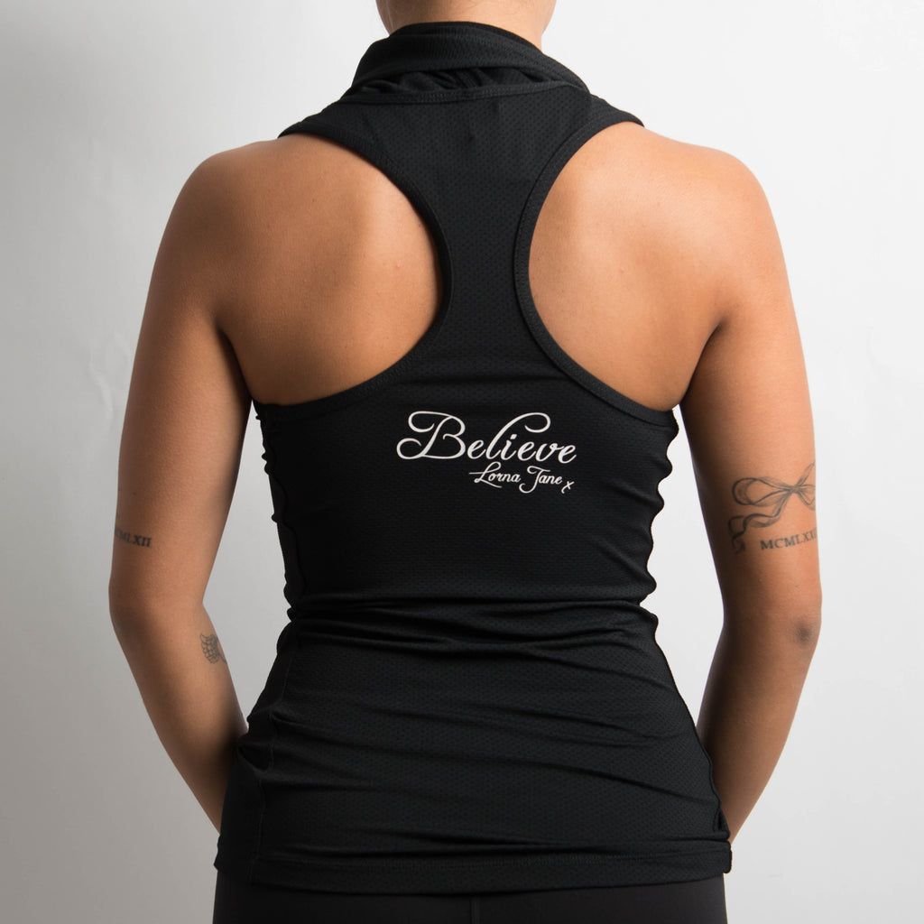 BLACK HOODED TANK TOP