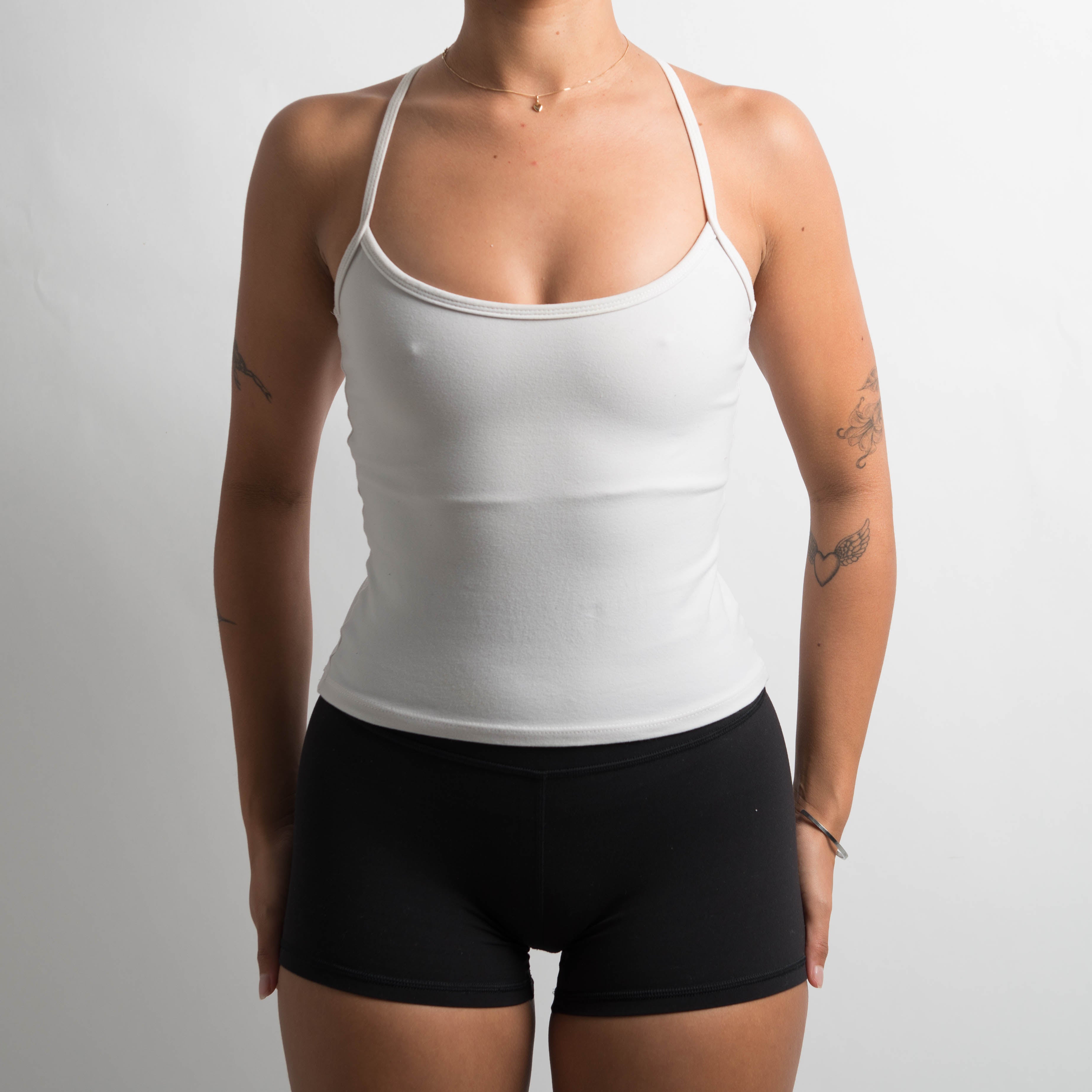 WHITE RACERBACK TANK TOP