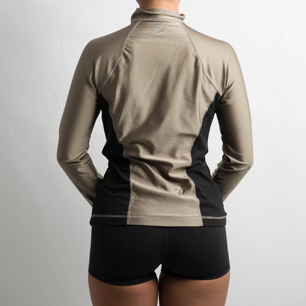 KHAKI NYLON ZIP JACKET