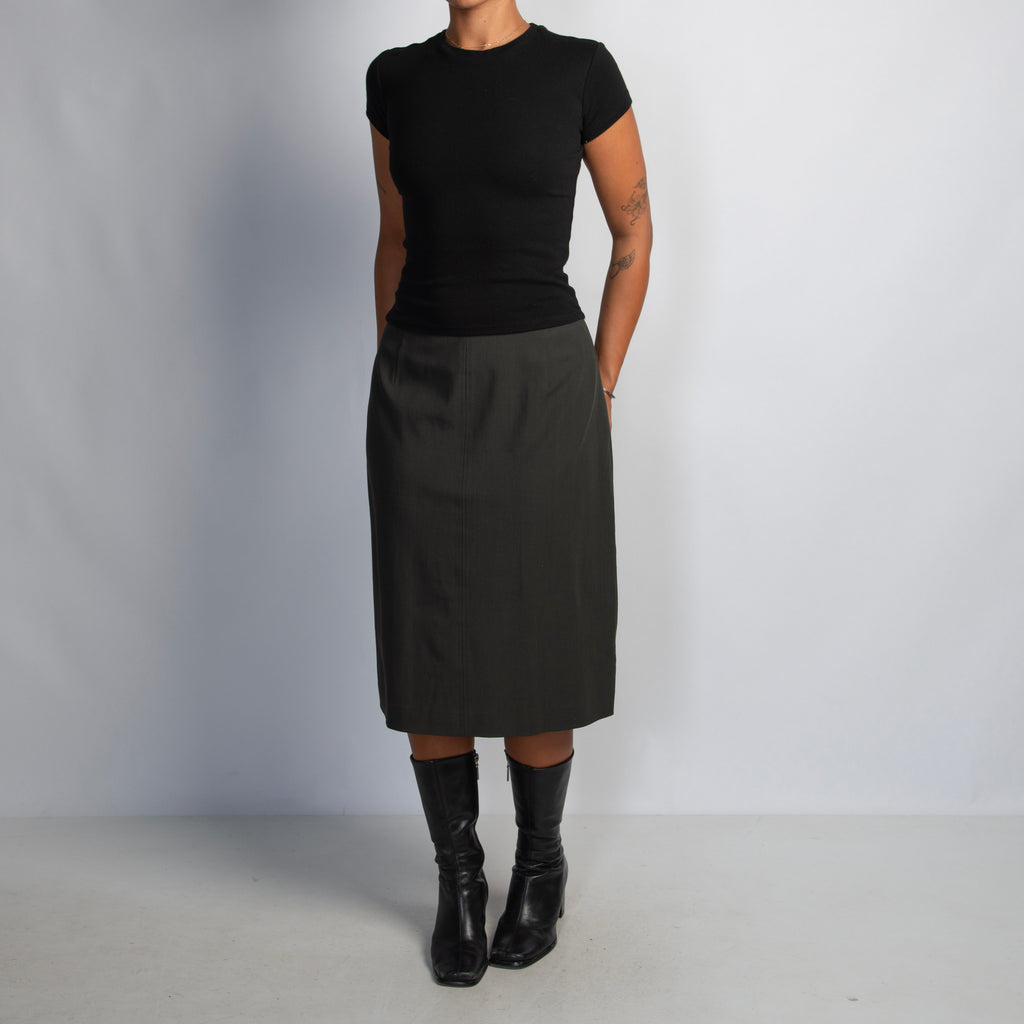 DEEP GREEN MIDI SKIRT