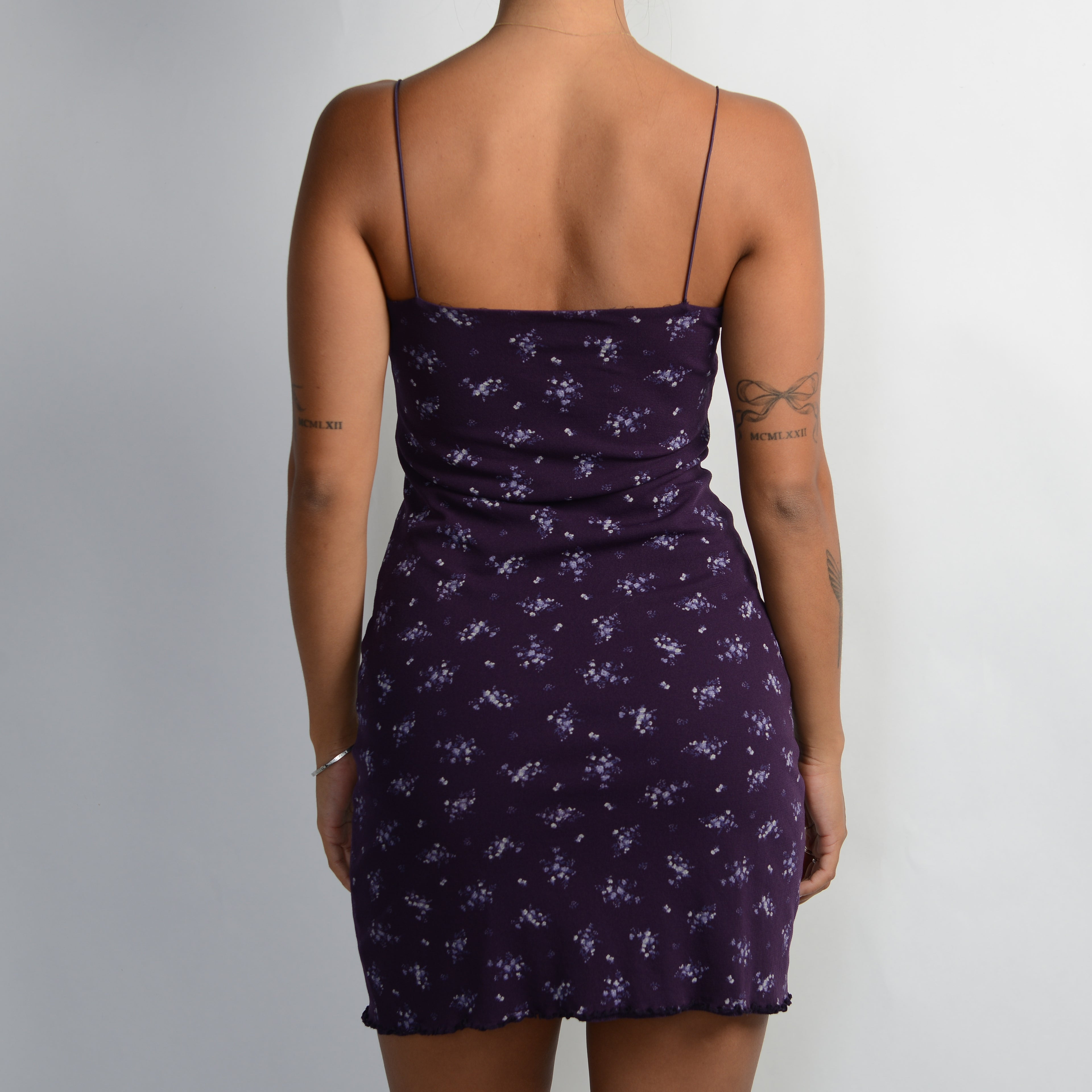 PURPLE FLORAL MINI DRESS