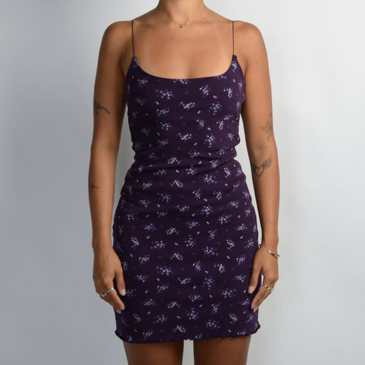 PURPLE FLORAL MINI DRESS