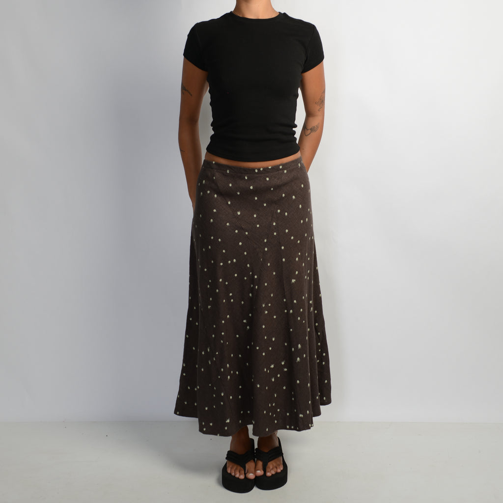 BROWN POLKA DOT SKIRT