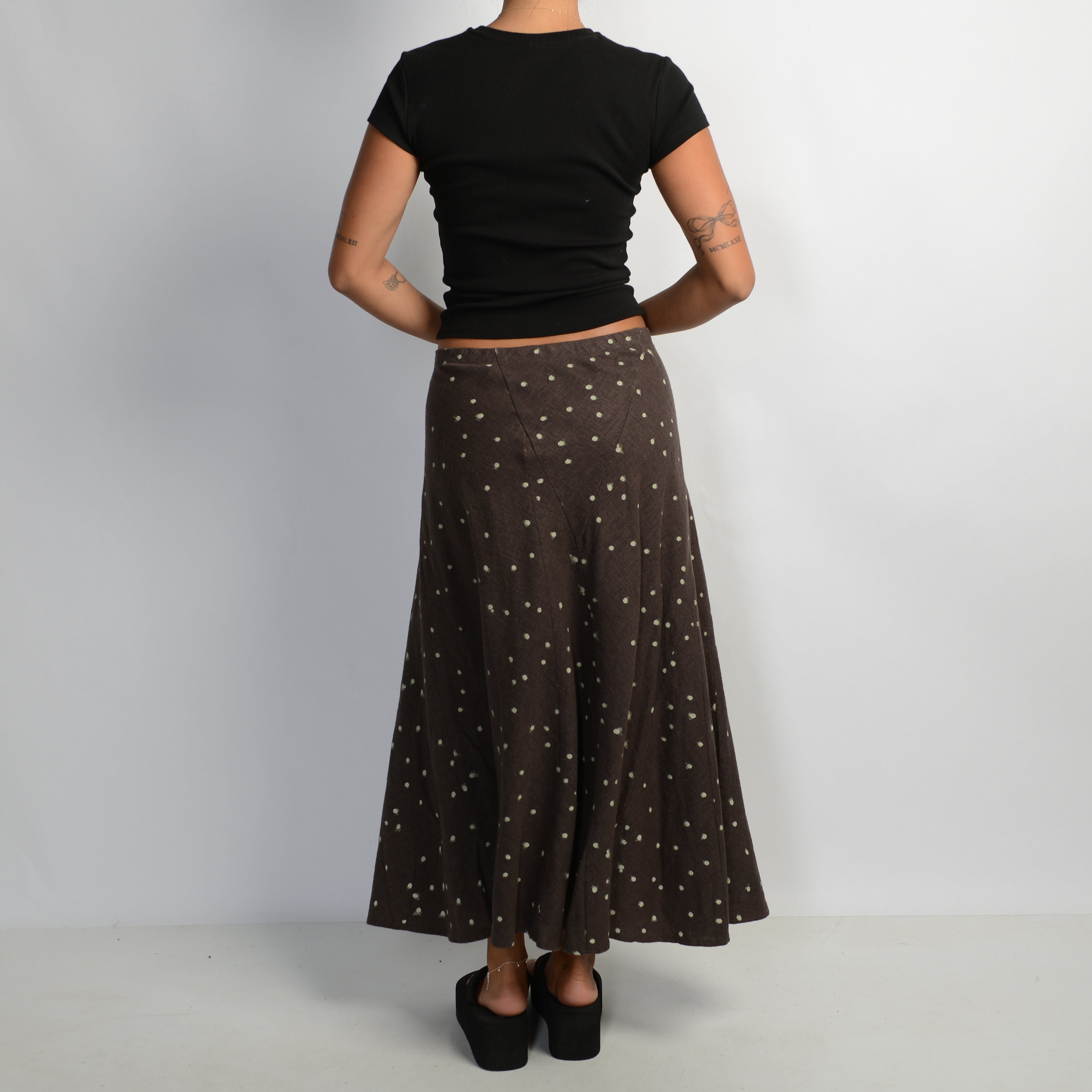 BROWN POLKA DOT SKIRT