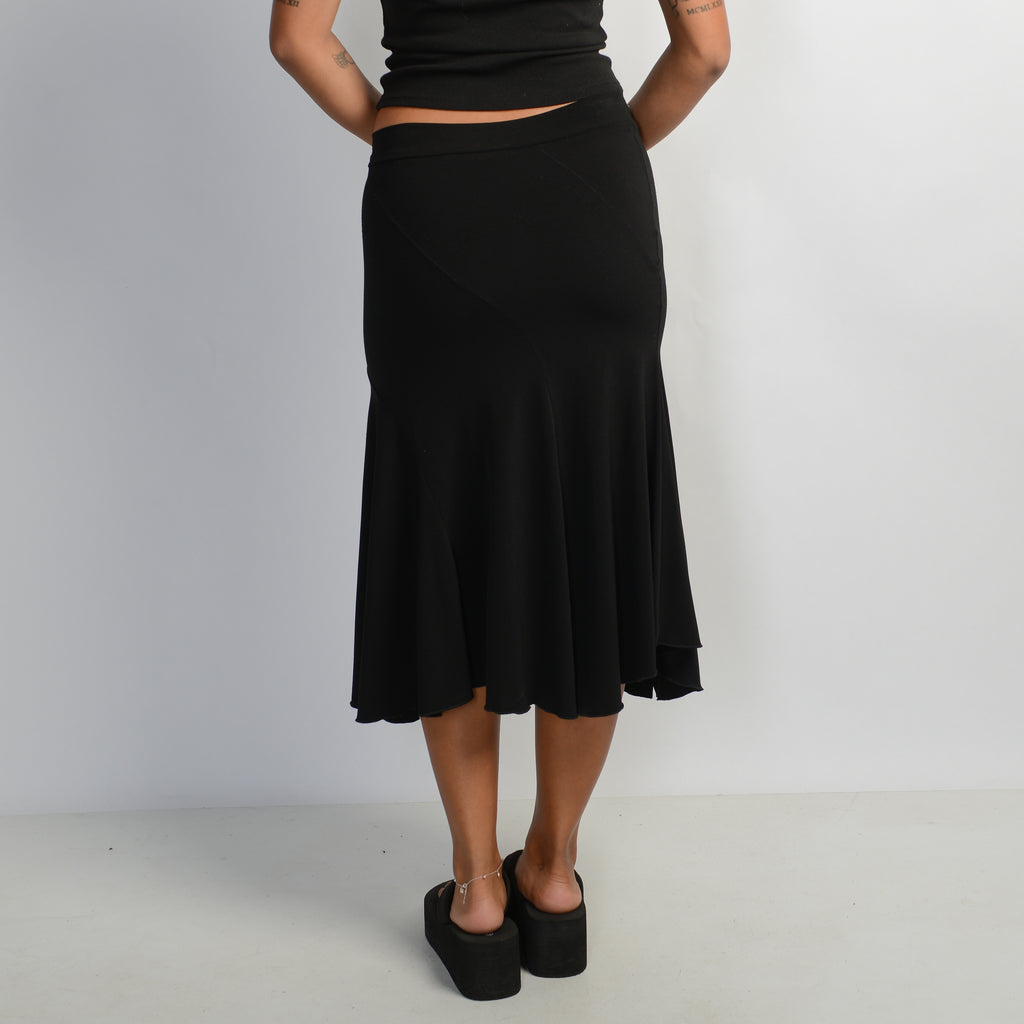 SLINKY BLACK MIDI SKIRT