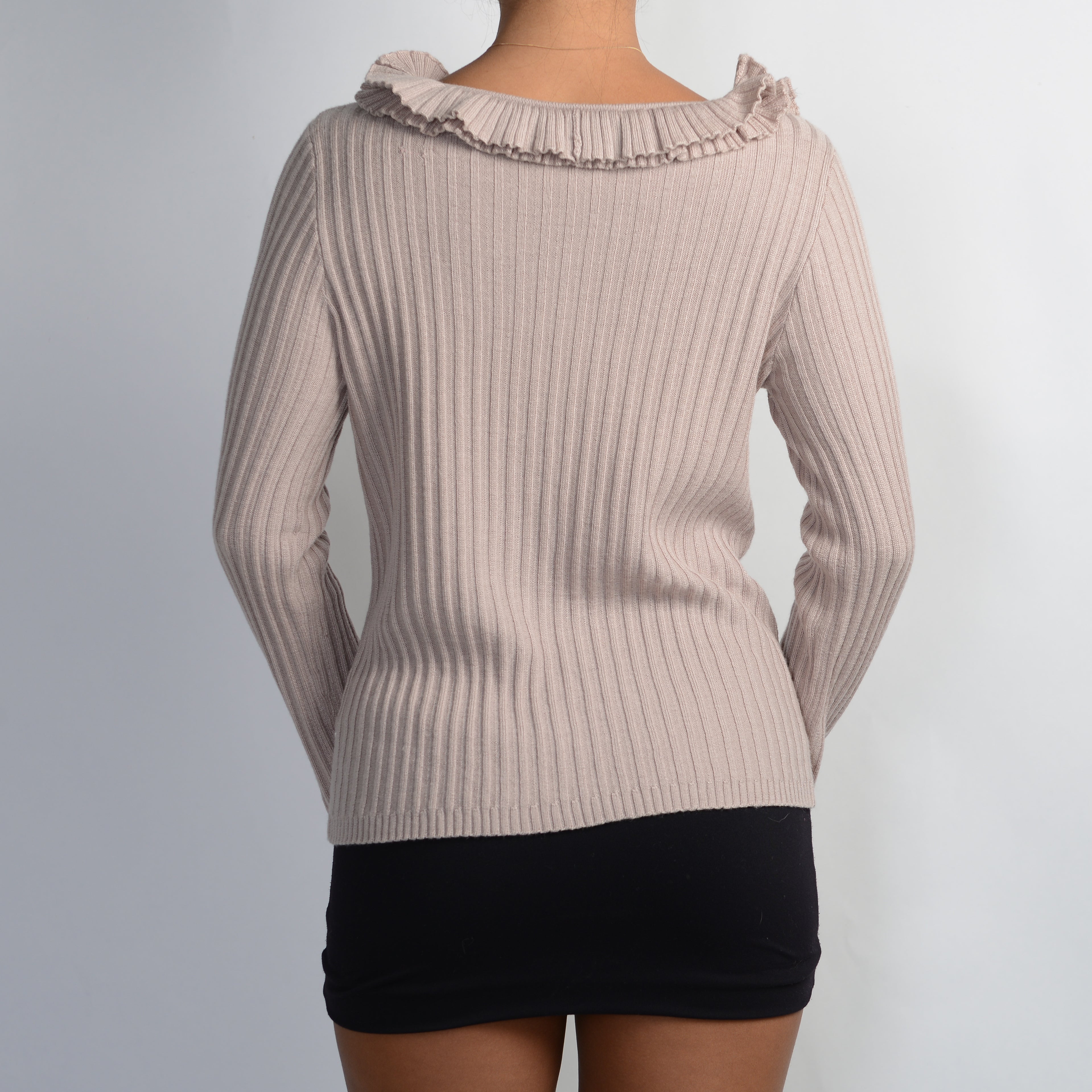 PINK WOOL RIB TOP