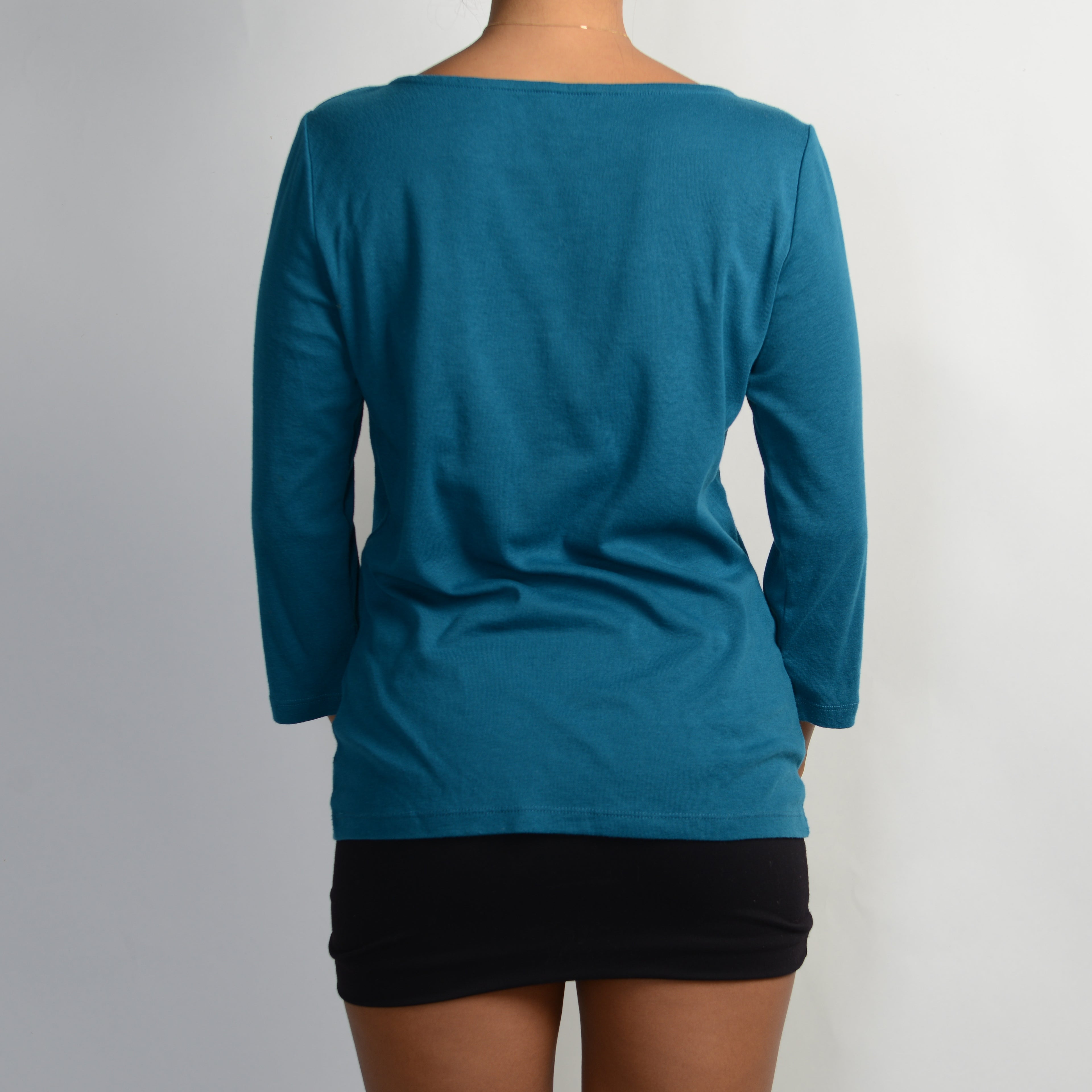 TEAL 3/4 SLEEVE TOP
