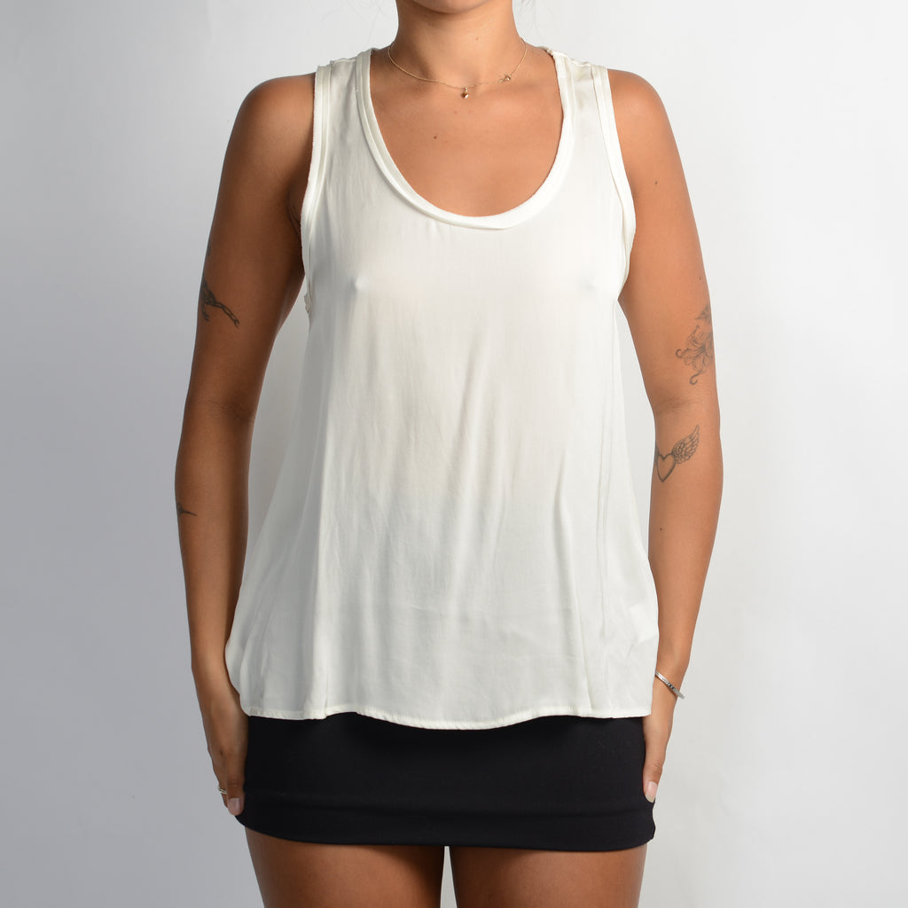 WHITE SILK DUO TOP